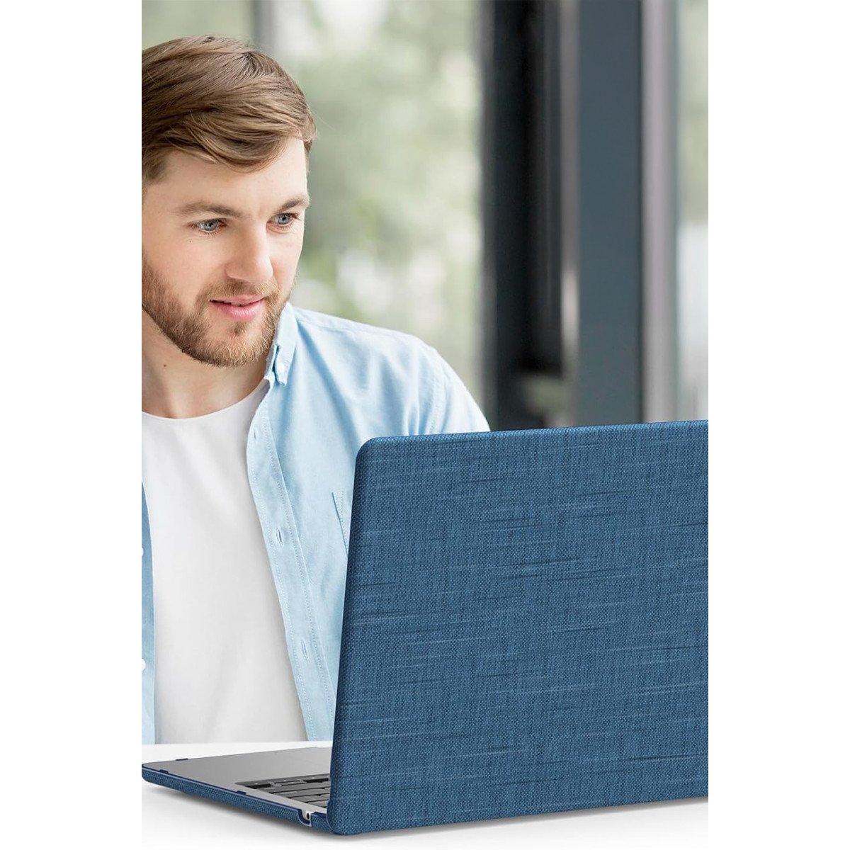 Newface Apple Macbook Air 13.6 Macbook Kumaş Kapak - Lacivert — görsel 12