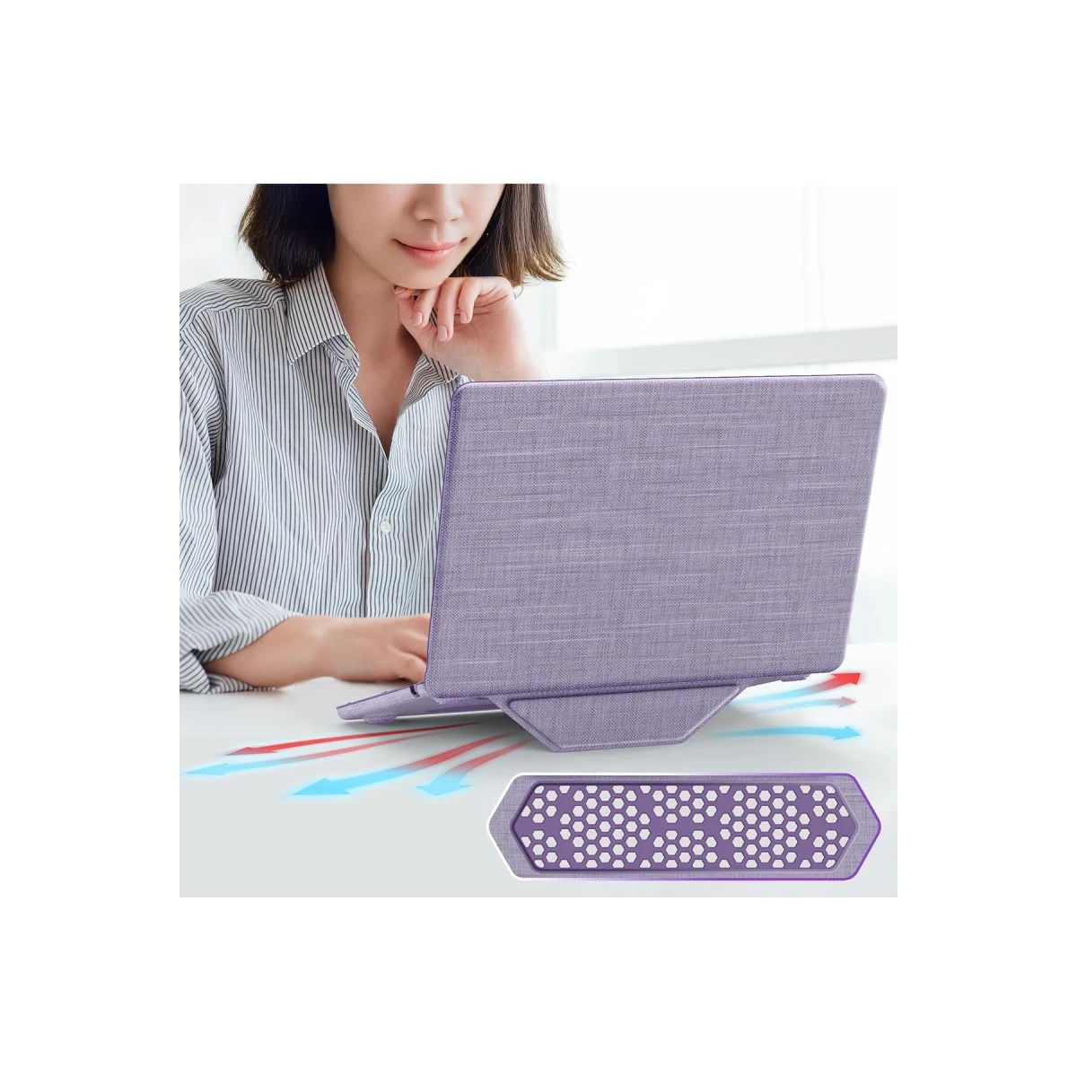 Newface Apple Macbook Air 13.6 Macbook Kumaş Kapak - Mor