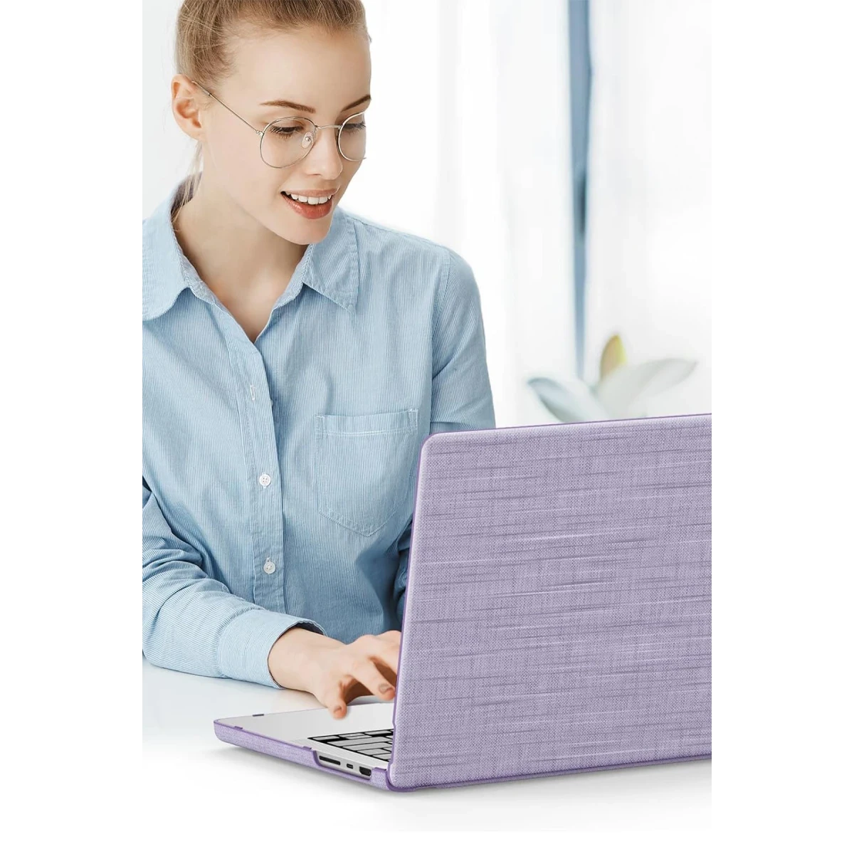 Newface Apple Macbook Air 13.6 Macbook Kumaş Kapak - Mor