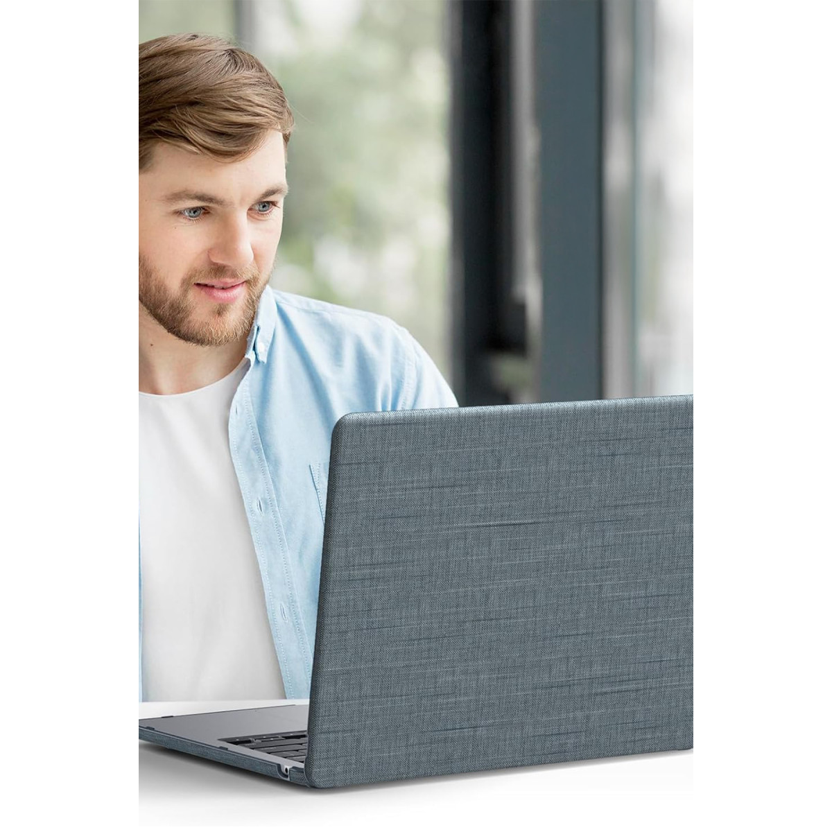 Newface Apple Macbook Pro 13 2020 Macbook Kumaş Kapak - Gri — görsel 12