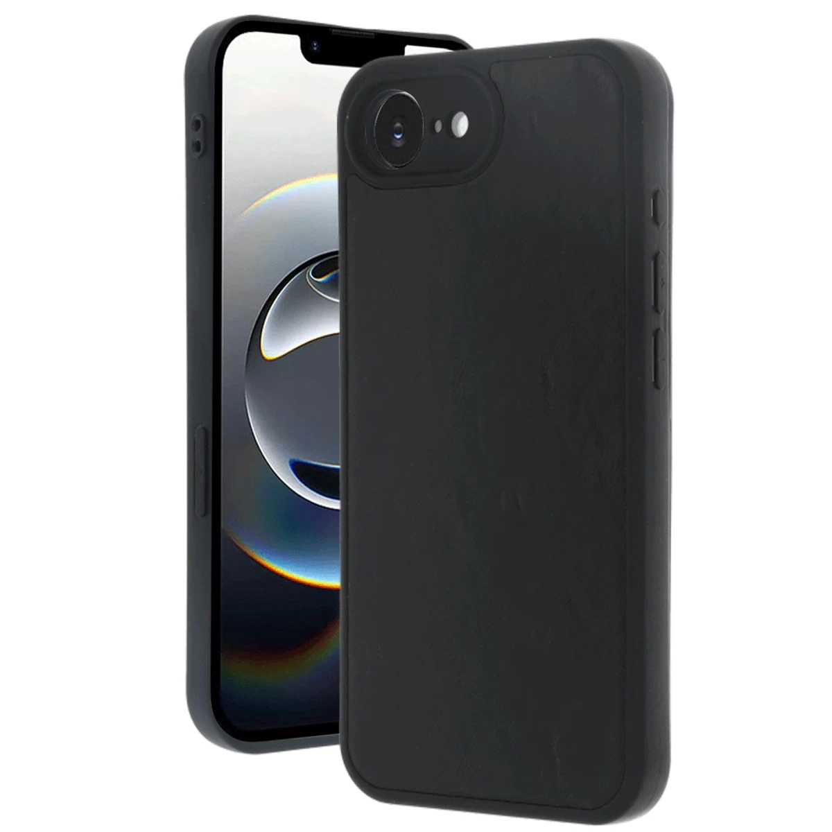 Newface Apple iPhone 16E Kılıf Aras Deri Kapak - Siyah — görsel 4