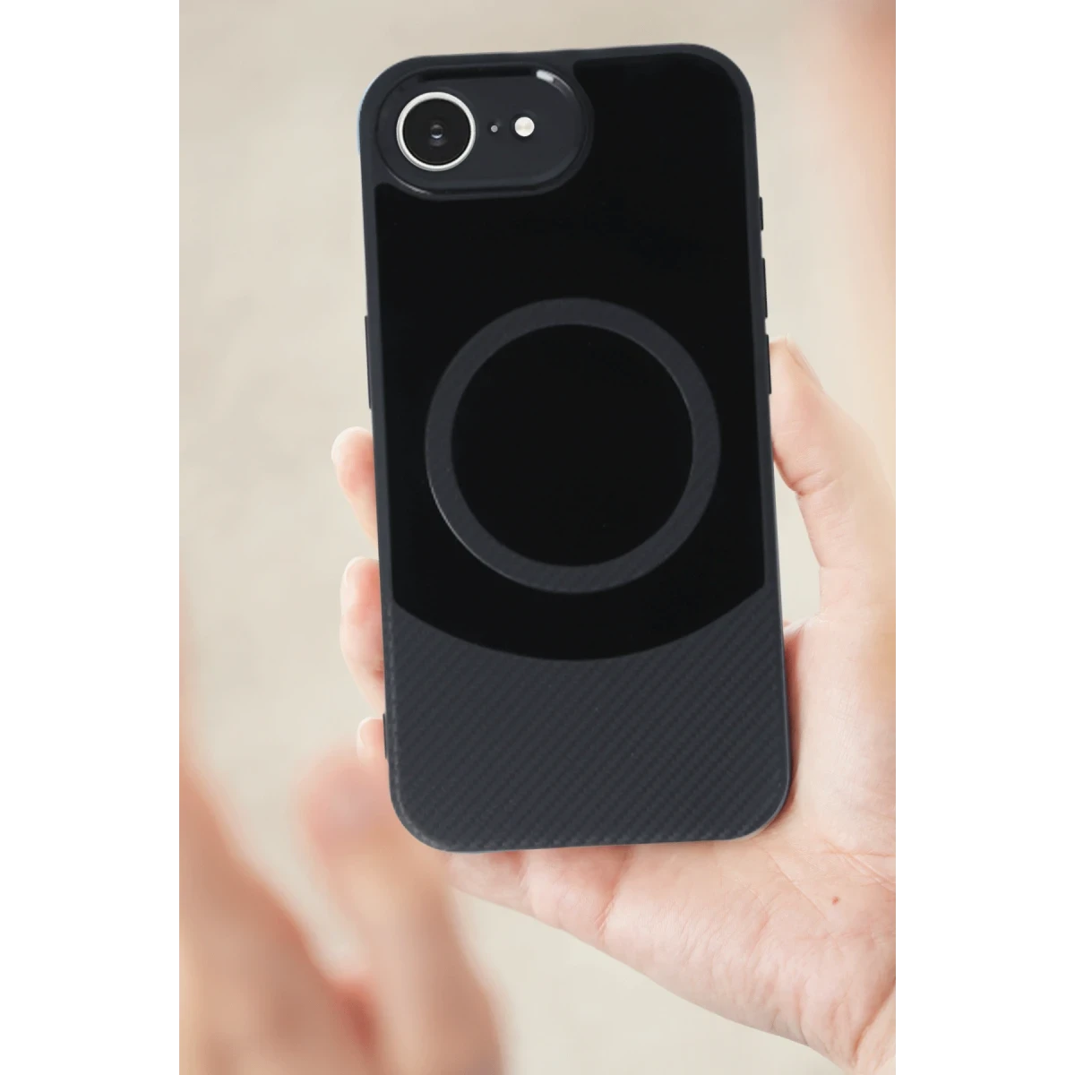 Newface Apple iPhone 16E Kılıf Maya Karbon Kapak - Siyah — görsel 6