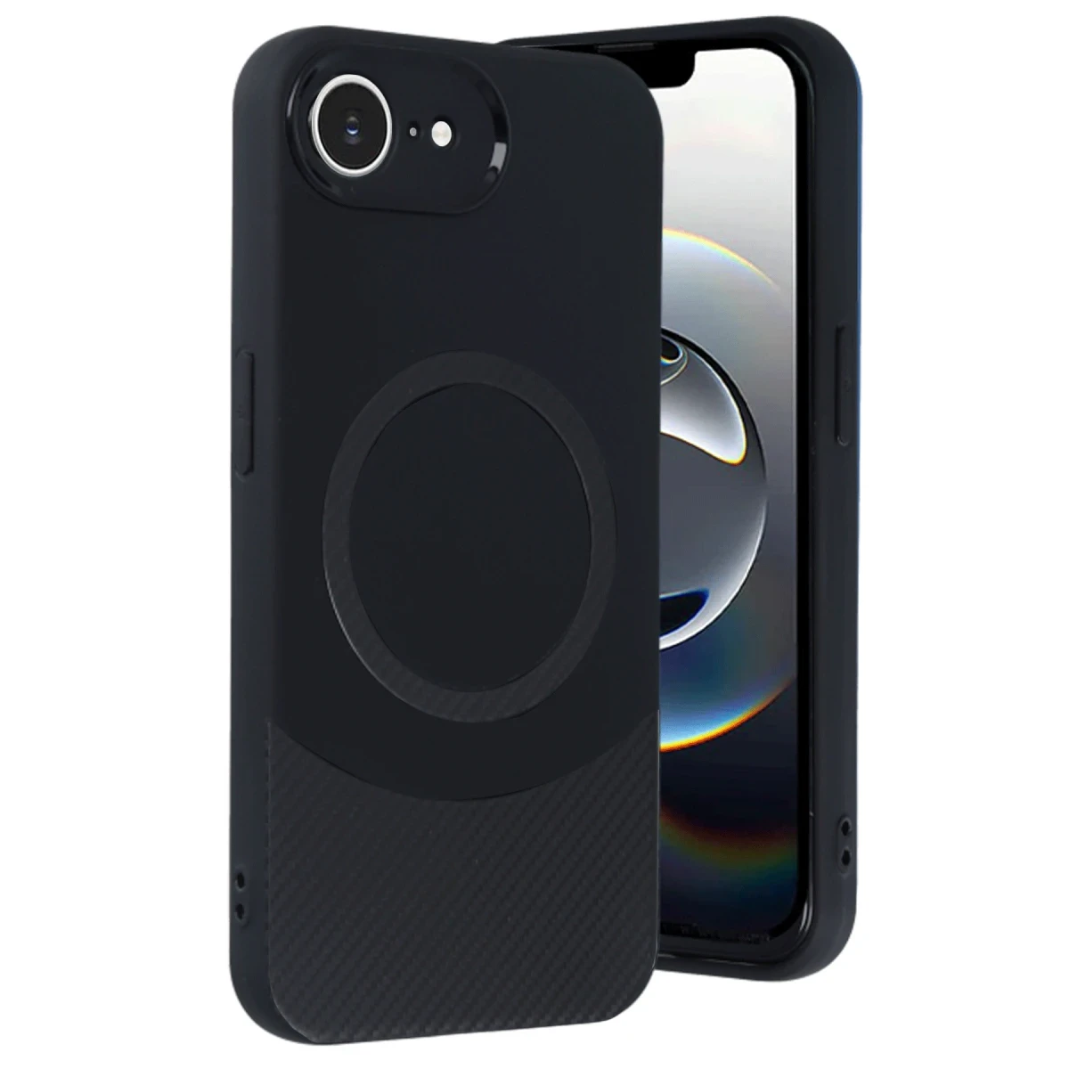 Newface Apple iPhone 16E Kılıf Maya Karbon Kapak - Siyah — görsel 4