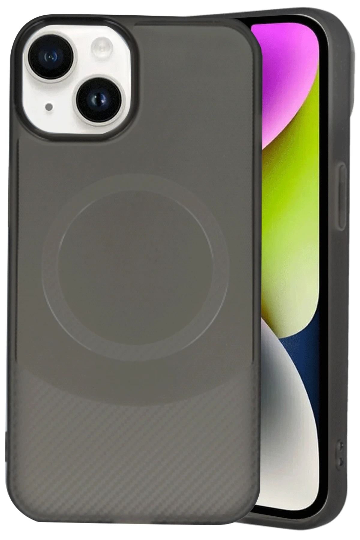 Newface Apple iPhone 14 Kılıf Maya Karbon Kapak - Siyah