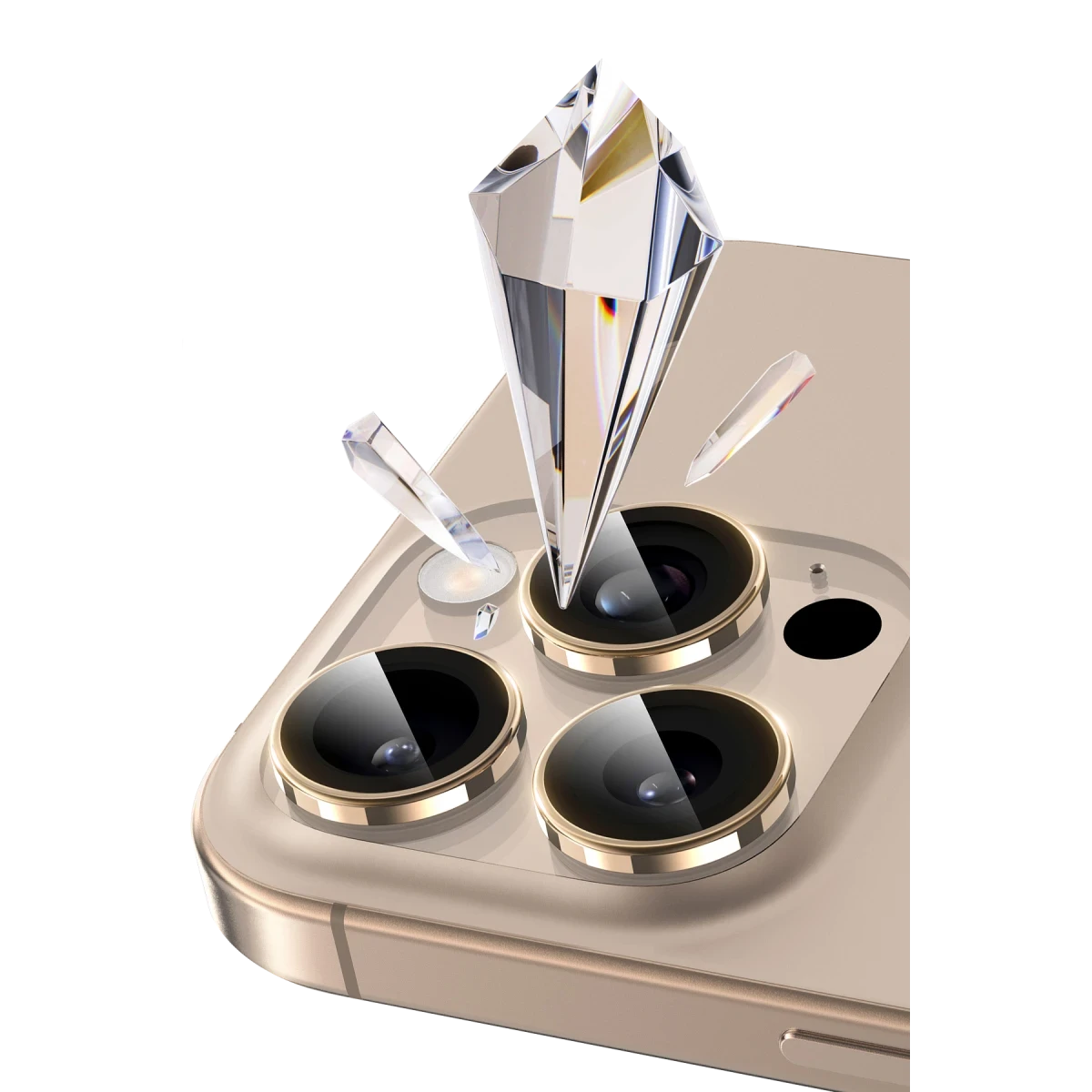 Keephone Apple iPhone 16 Pro Max Bright PVD Metal Kamera Lens - Siyah