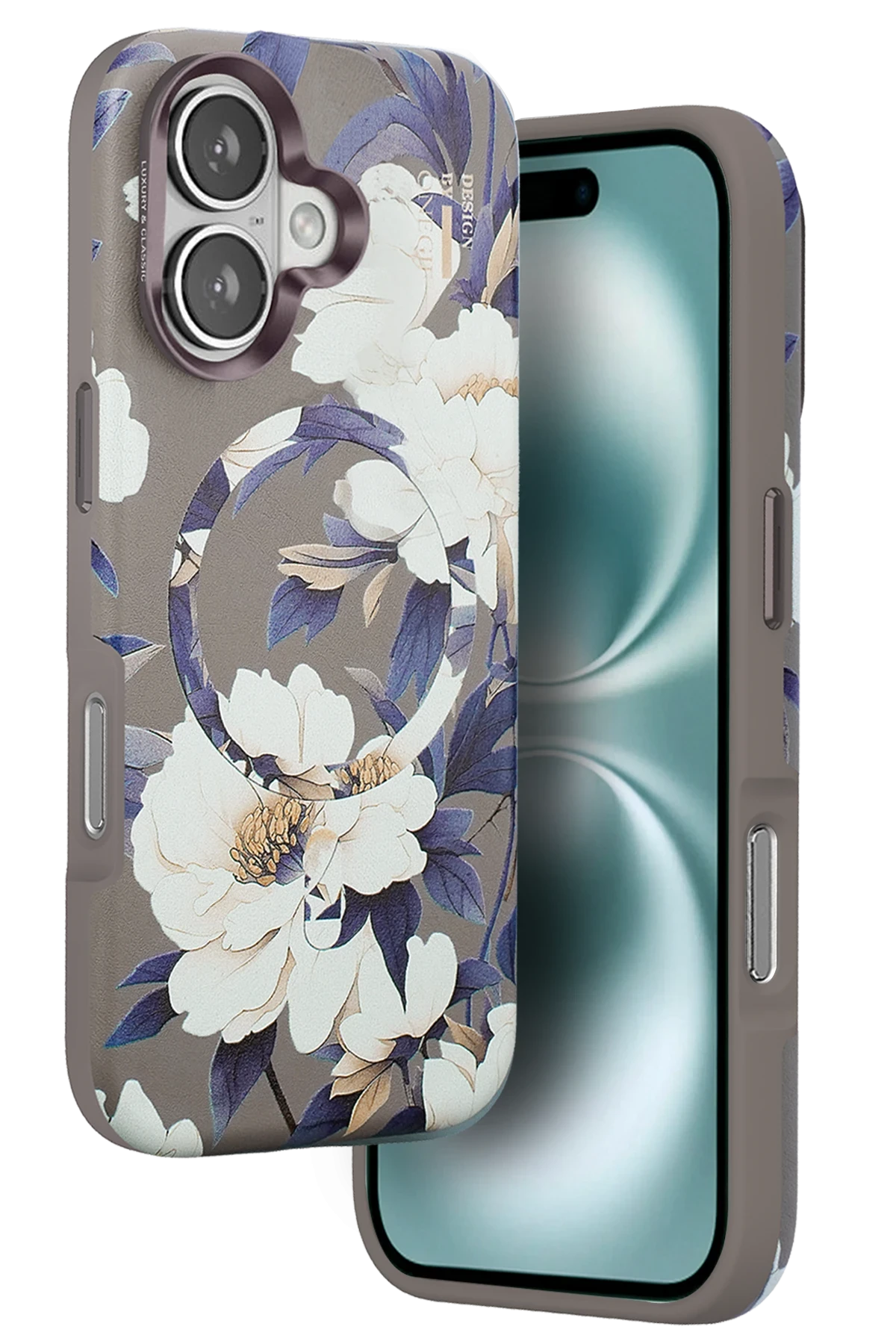 Onegif iPhone 16 Flower Series Magsafe Kapak - Gri