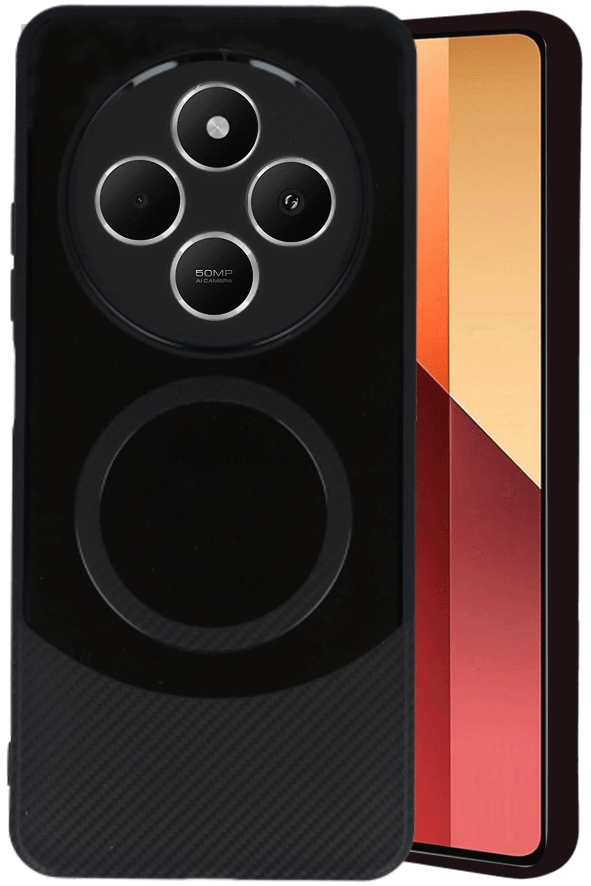 Newface Xiaomi Redmi 14C Kılıf Maya Karbon Kapak - Siyah