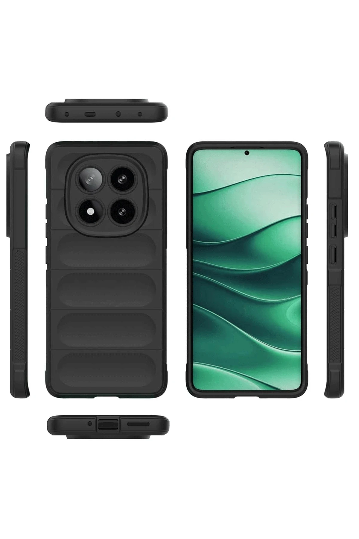 Newface Xiaomi Redmi Note 14 Pro 4G Kılıf Optimum Silikon - Koyu Yeşil