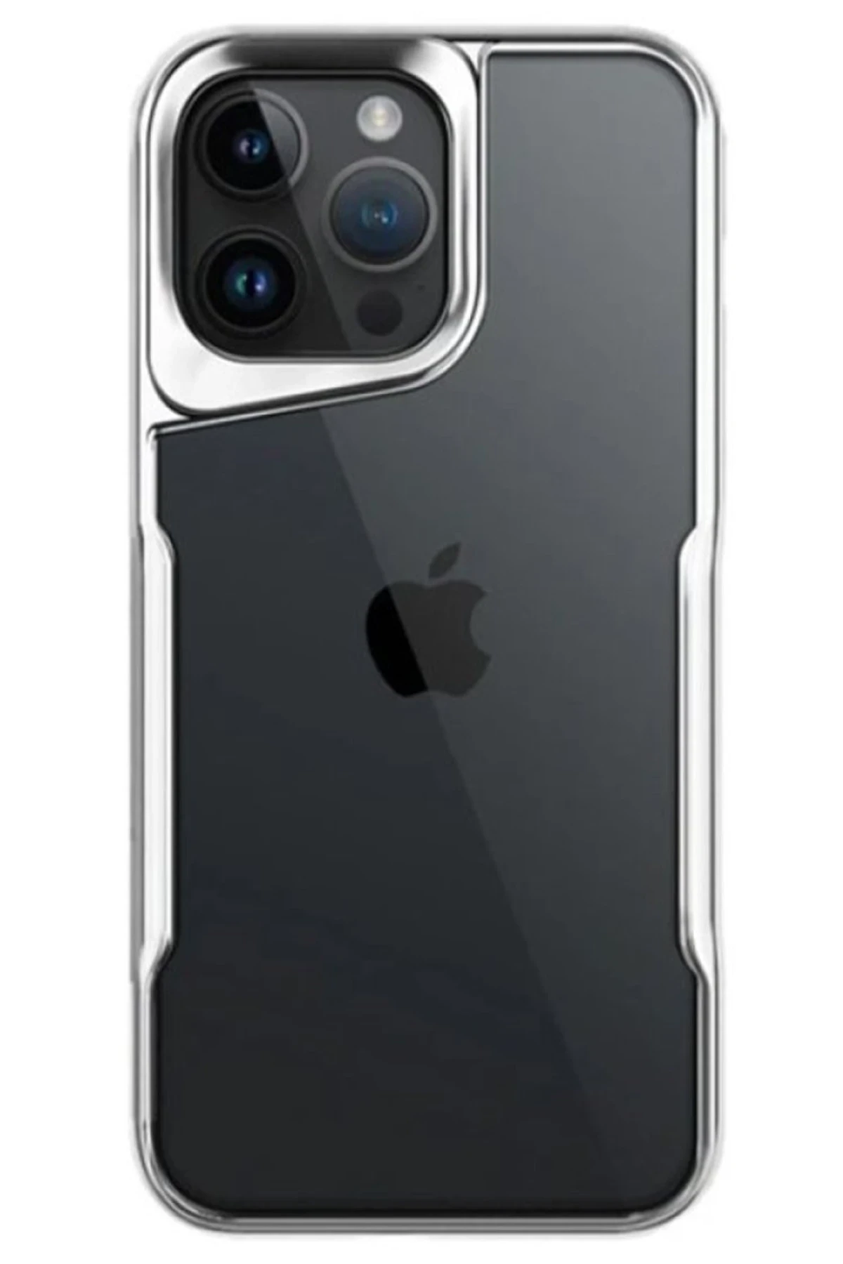 Newface iPhone 15 Pro Max Kılıf Boyi Silikon Kapak - Gümüş