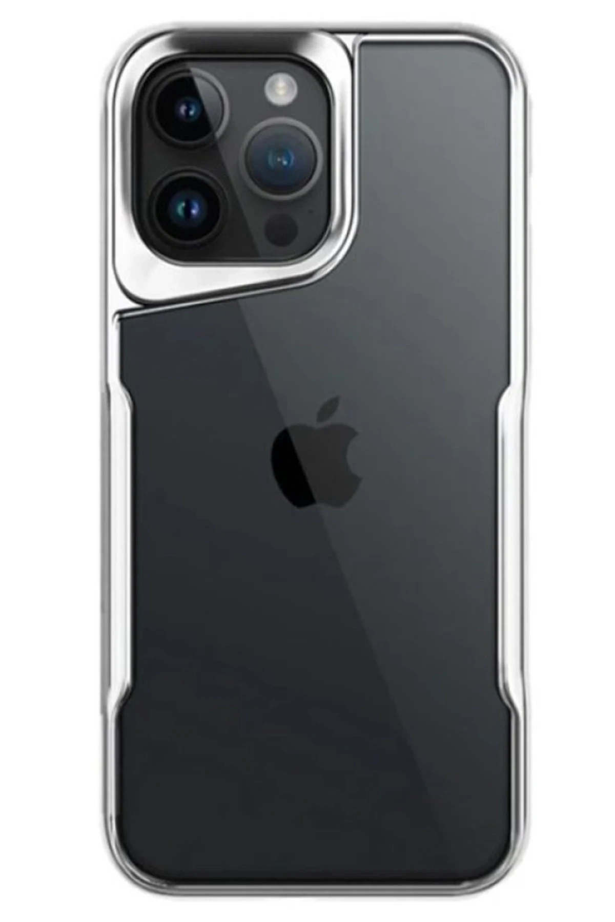 Newface iPhone 14 Pro Max Kılıf Boyi Silikon Kapak - Gümüş