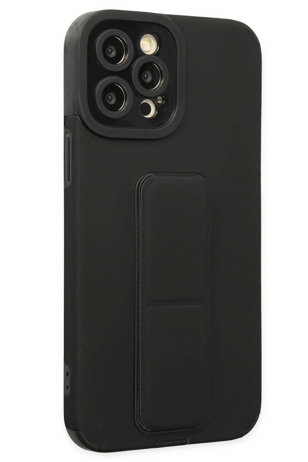 Newface Apple iPhone 12 Pro Kılıf Mega Standlı Silikon - Siyah — görsel 2
