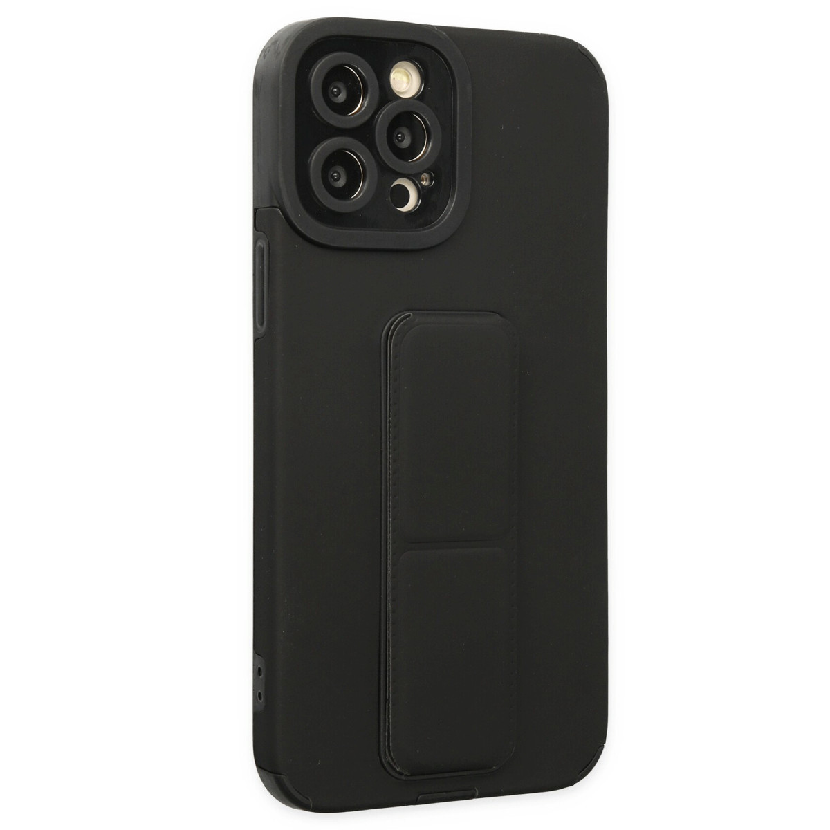 Newface Apple iPhone 12 Pro Kılıf Mega Standlı Silikon - Siyah — görsel 10
