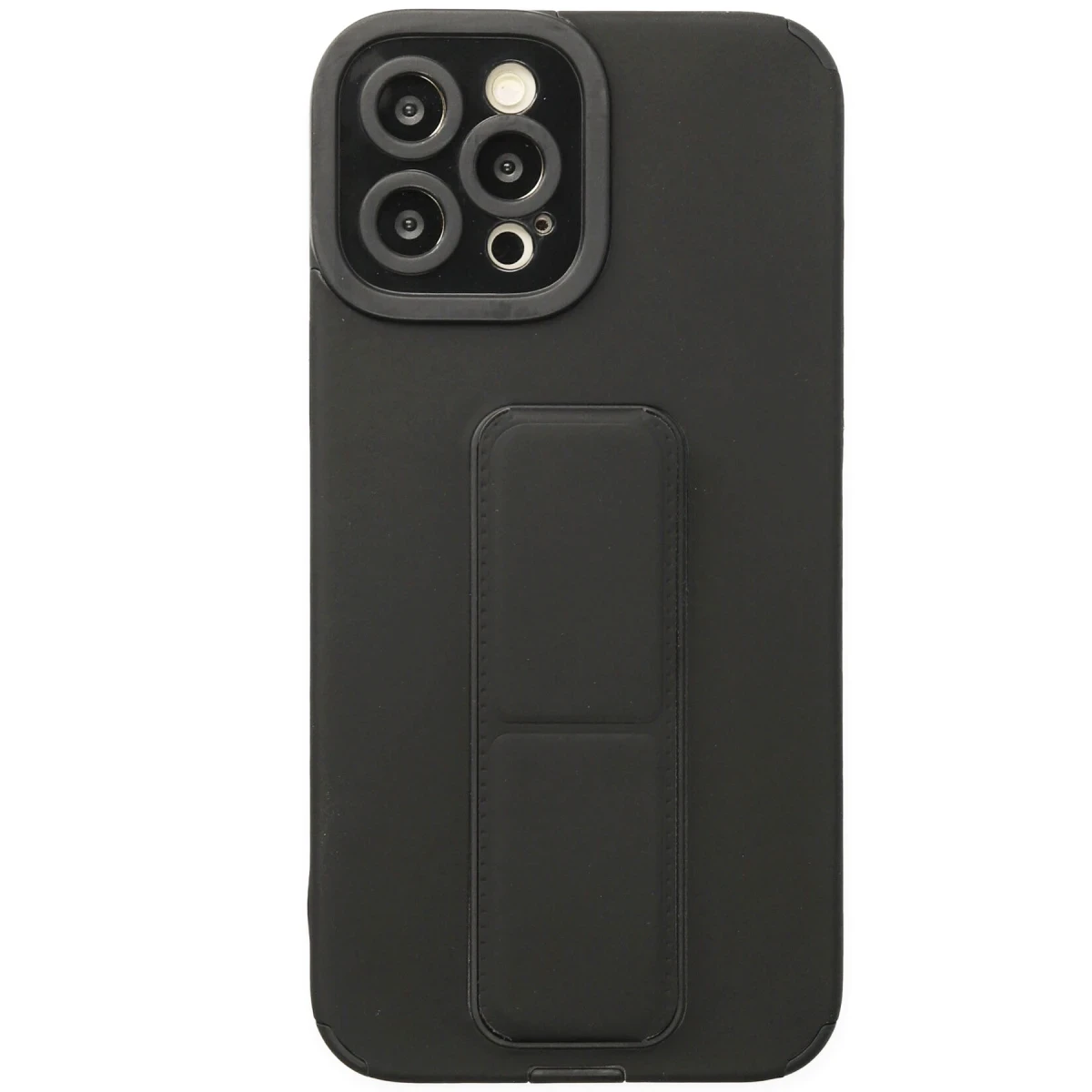 Newface Apple iPhone 12 Pro Kılıf Mega Standlı Silikon - Siyah — görsel 5