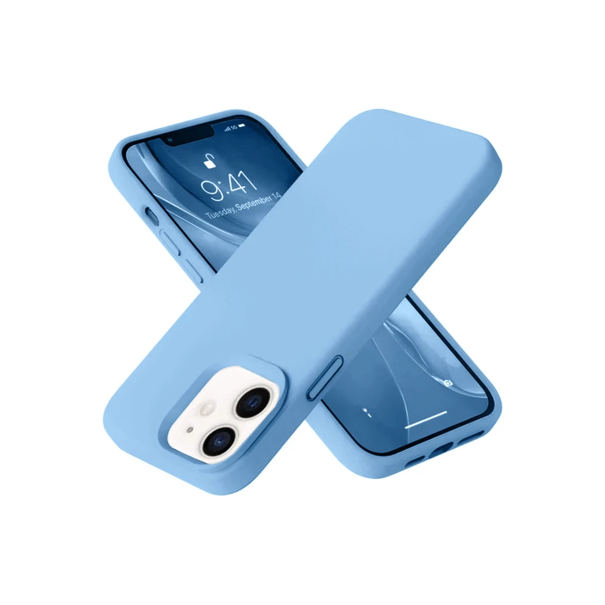 Newface Apple iPhone 12 Kılıf Nano içi Kadife Silikon - Mavi