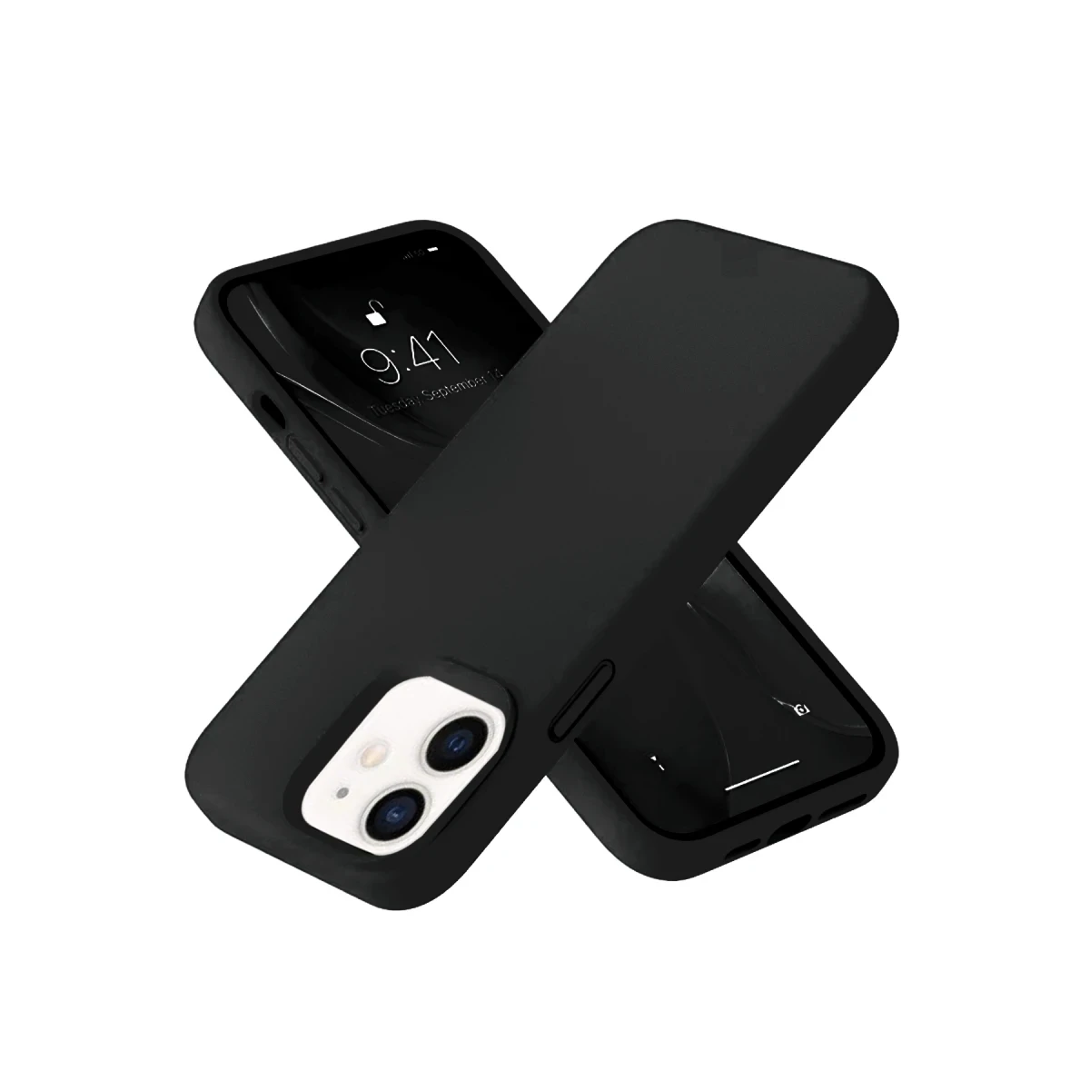 Newface Apple iPhone 12 Kılıf Nano içi Kadife Silikon- Siyah