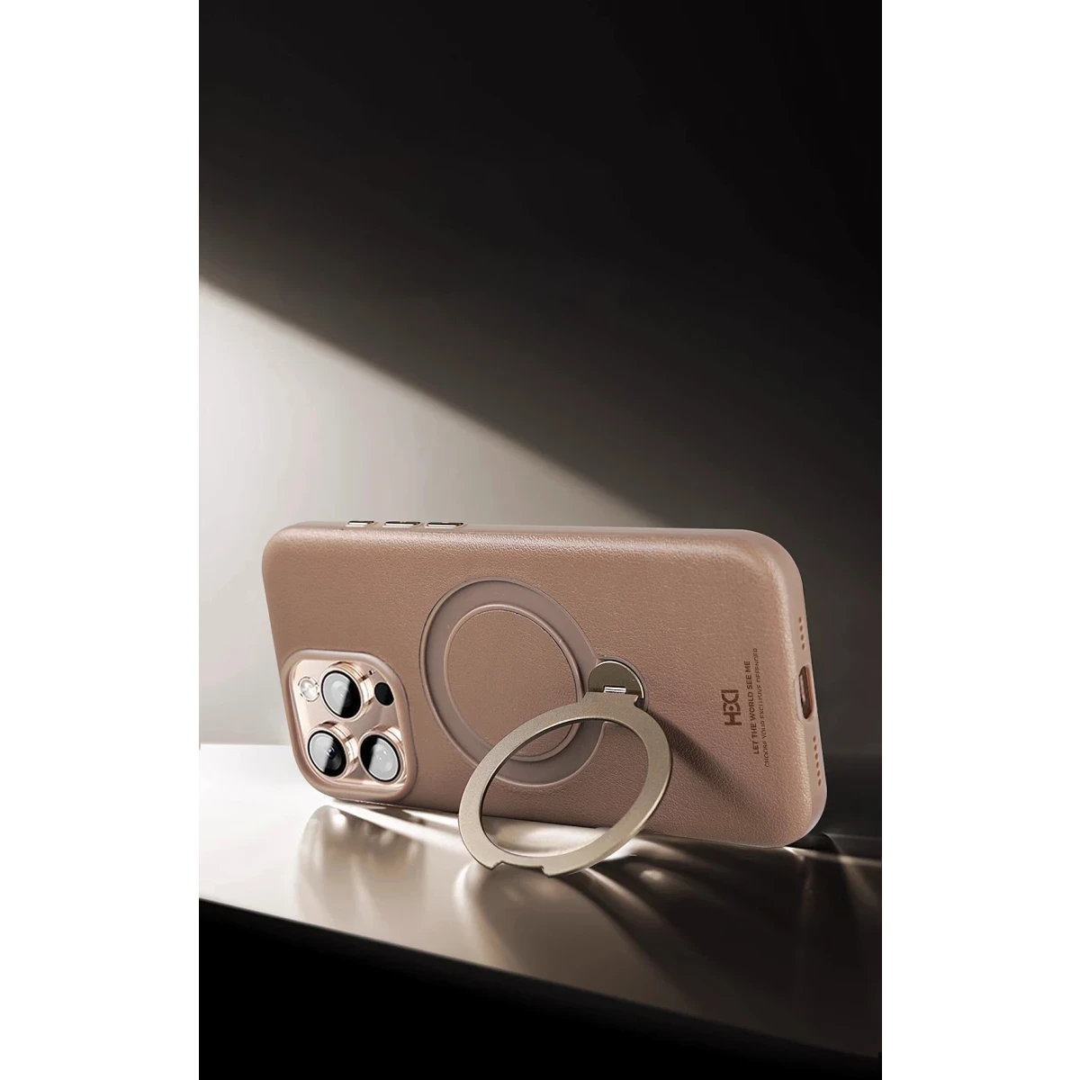 HDD Apple iPhone 16 Pro Vapor Deri Magsafe Standlı Kılıf - Titan Gri