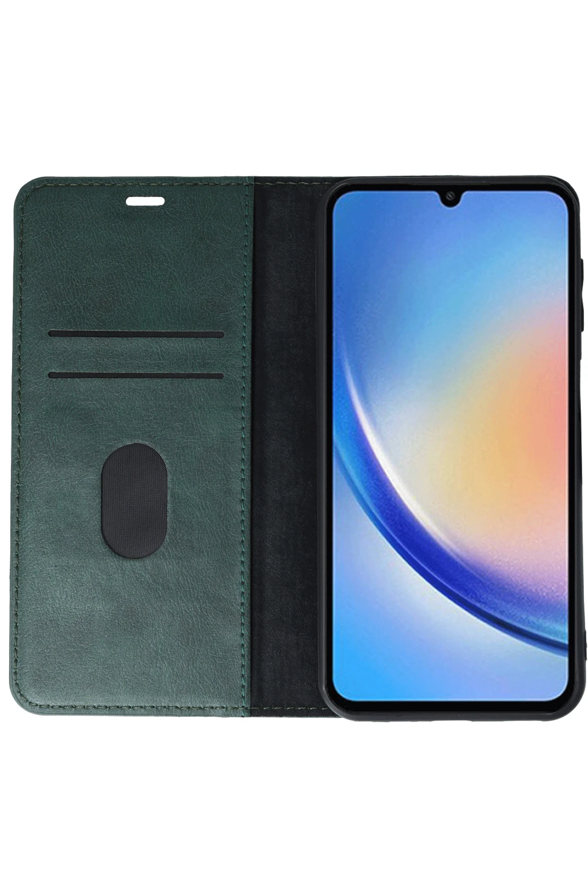 Newface Samsung Galaxy A24 4G Kılıf Trend S Plus Kapaklı Kılıf - Yeşil