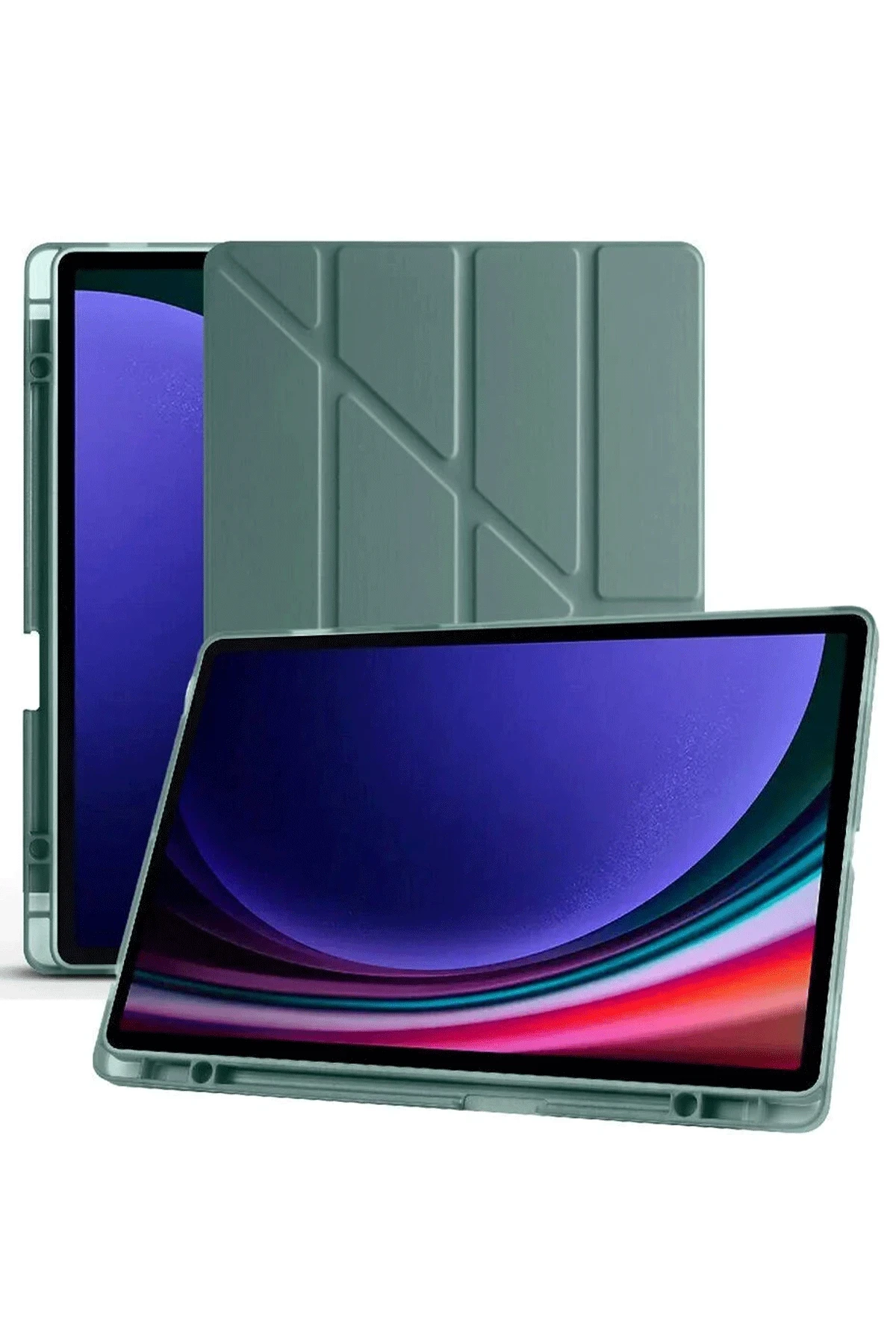 Newface Samsung Galaxy X610 Tab S9 FE Plus 12.4 Kılıf Kalemlikli Mars Tablet Kılıfı - Koyu Yeşil
