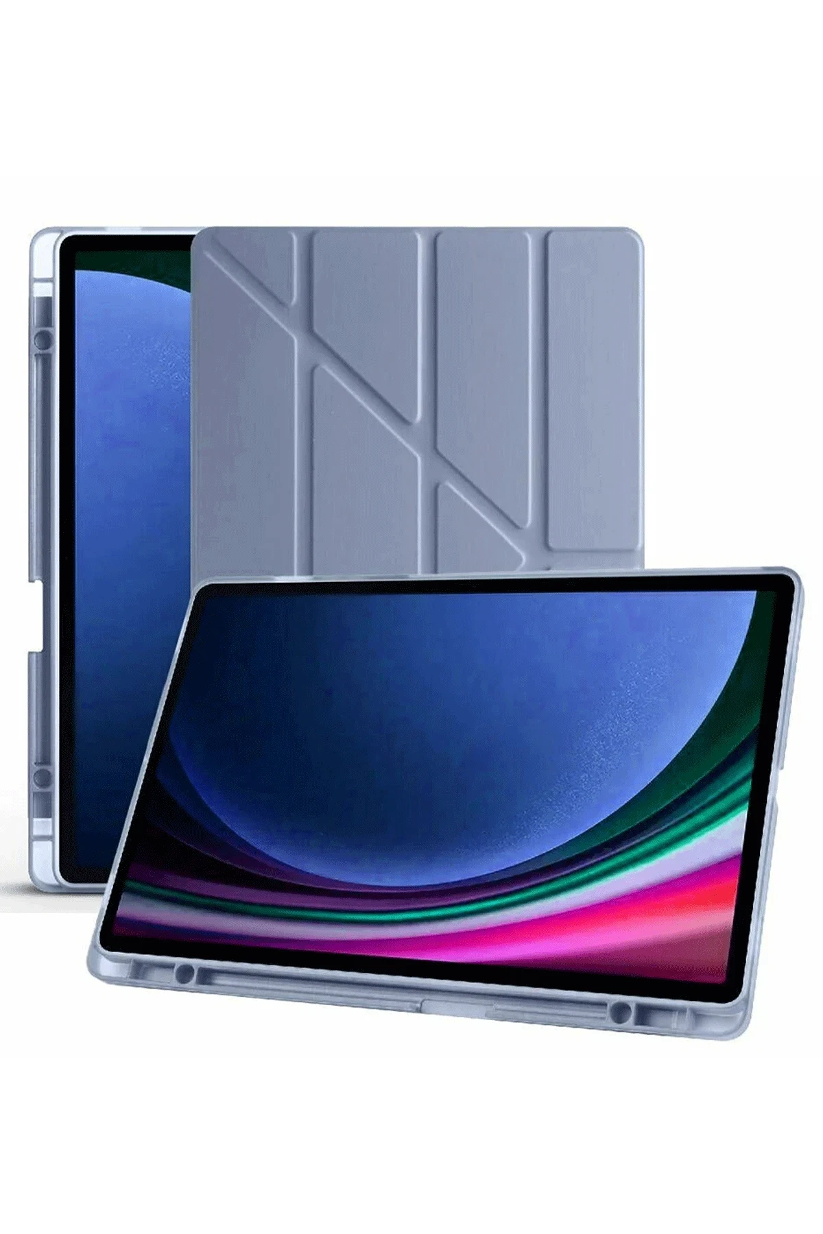 Newface Samsung Galaxy X510 Tab S9 FE 11 Kılıf Kalemlikli Mars Tablet Kılıfı - Lila
