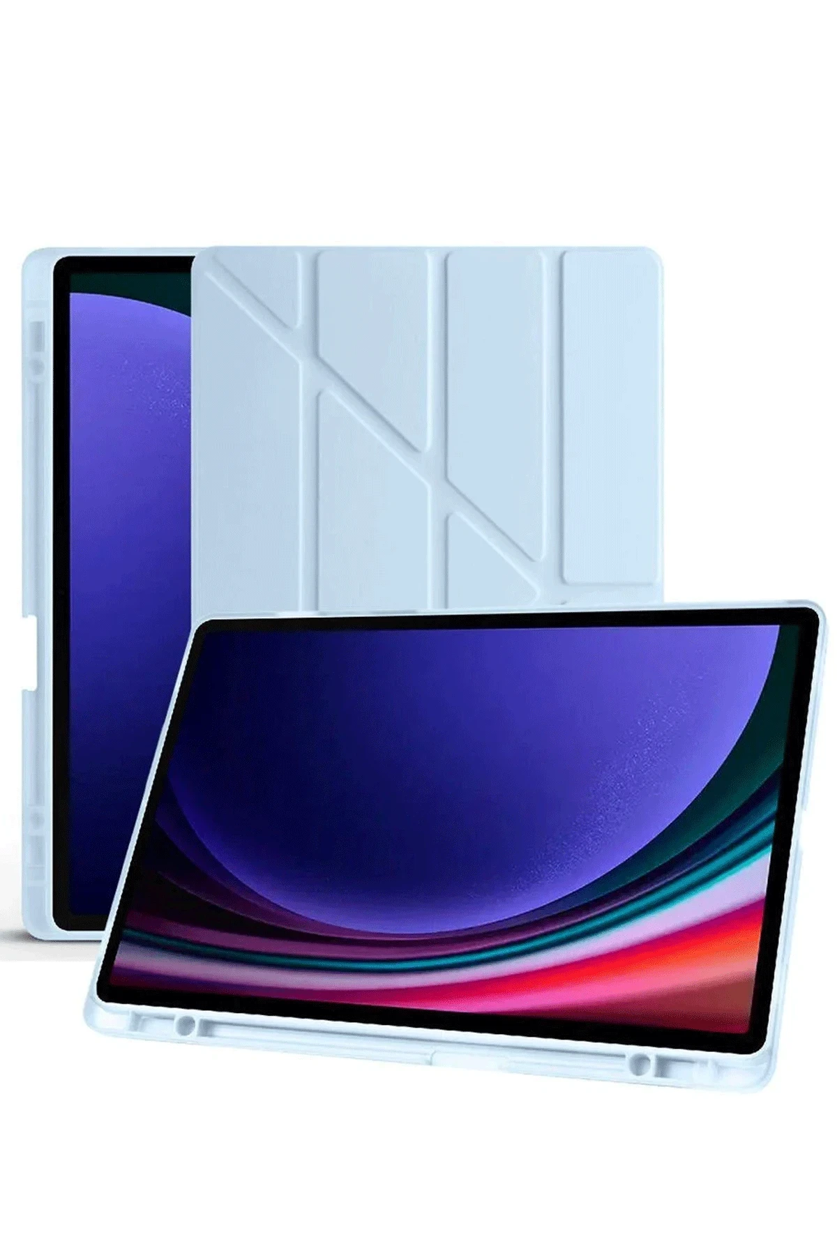 Newface Samsung Galaxy X510 Tab S9 FE 11 Kılıf Kalemlikli Mars Tablet Kılıfı - Mavi