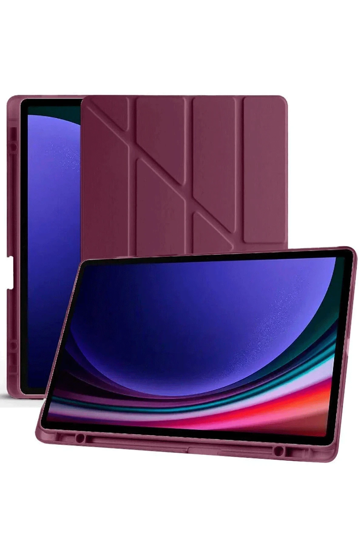Newface Samsung Galaxy X510 Tab S9 FE 11 Kılıf Kalemlikli Mars Tablet Kılıfı - Mor