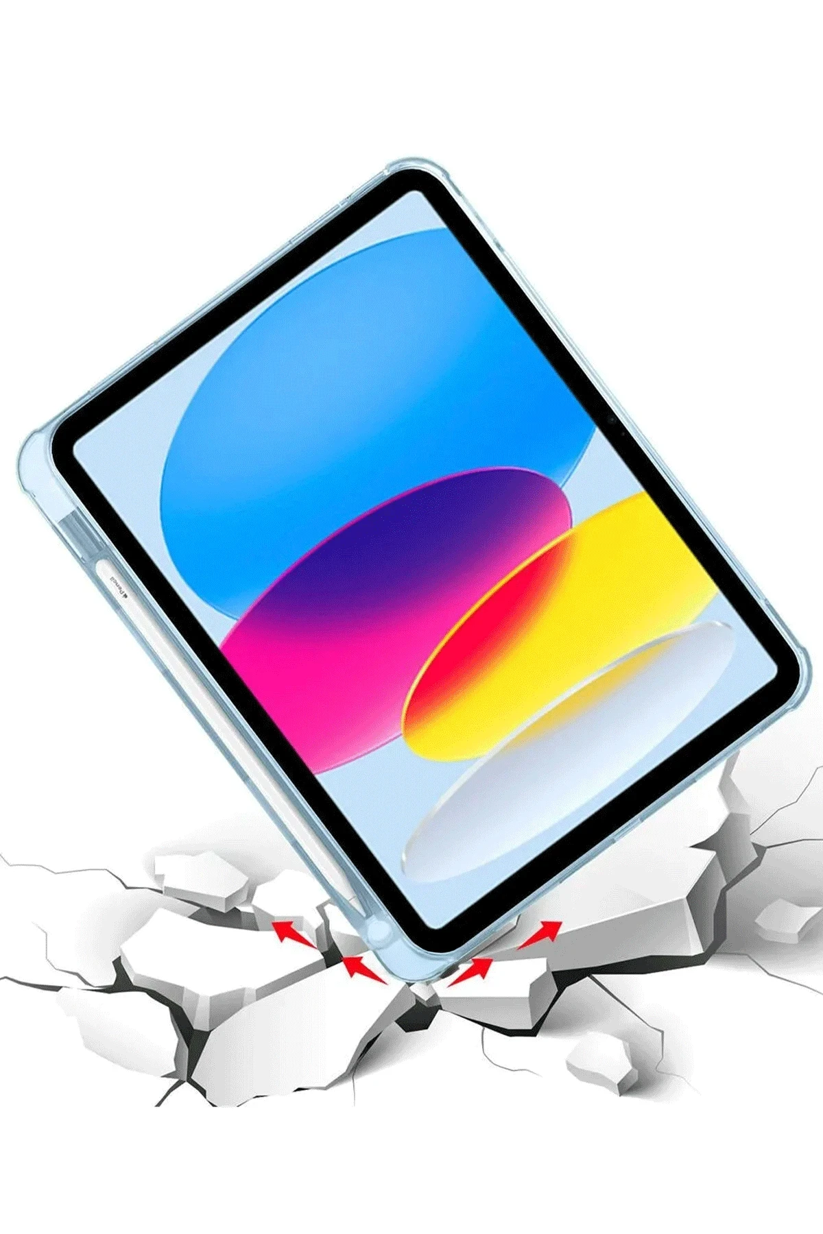 Newface iPad 2022 10.9 (10.nesil) Kılıf Kalemlikli Mars Tablet Kılıfı - Mavi