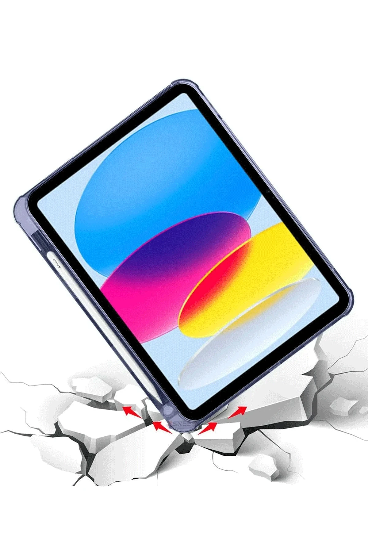 Newface iPad 2022 10.9 (10.nesil) Kılıf Kalemlikli Mars Tablet Kılıfı - Lila