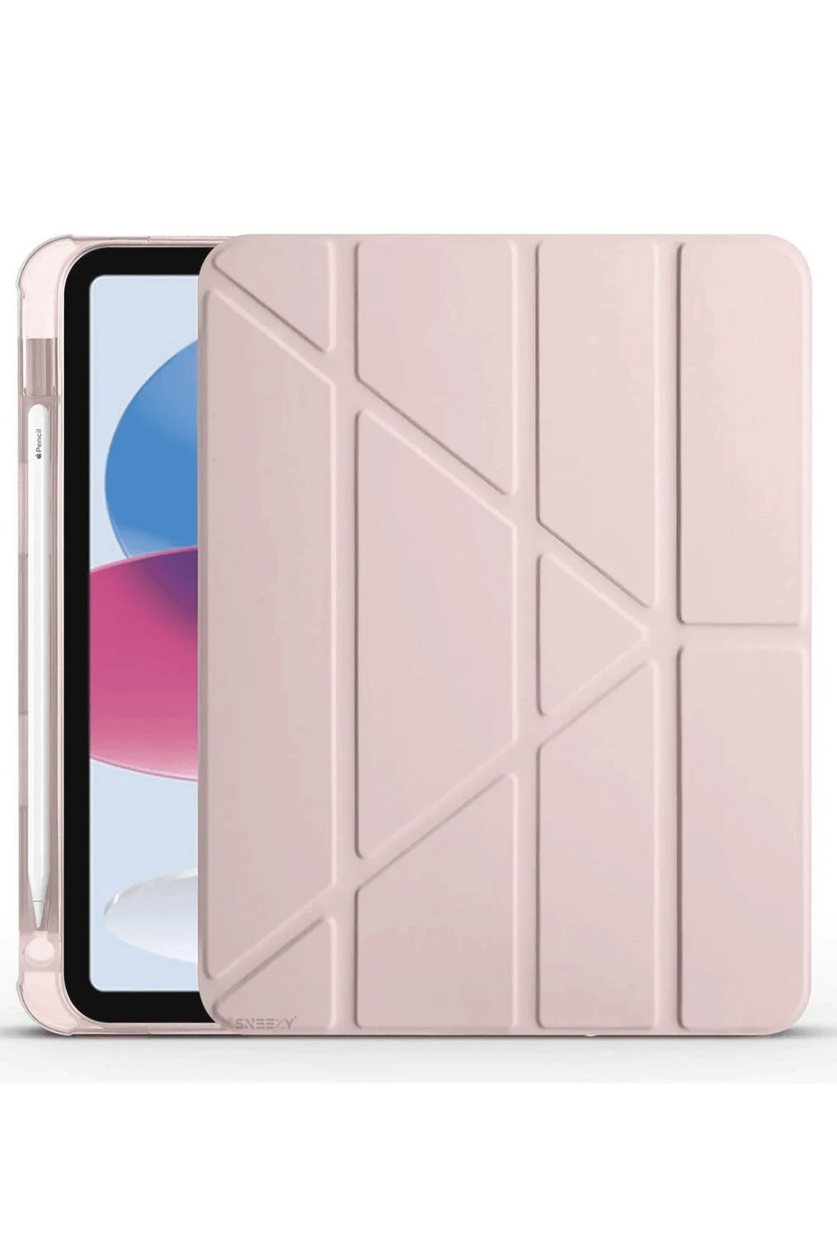 Newface iPad 2022 10.9 (10.nesil) Kılıf Kalemlikli Mars Tablet Kılıfı - Rose Gold