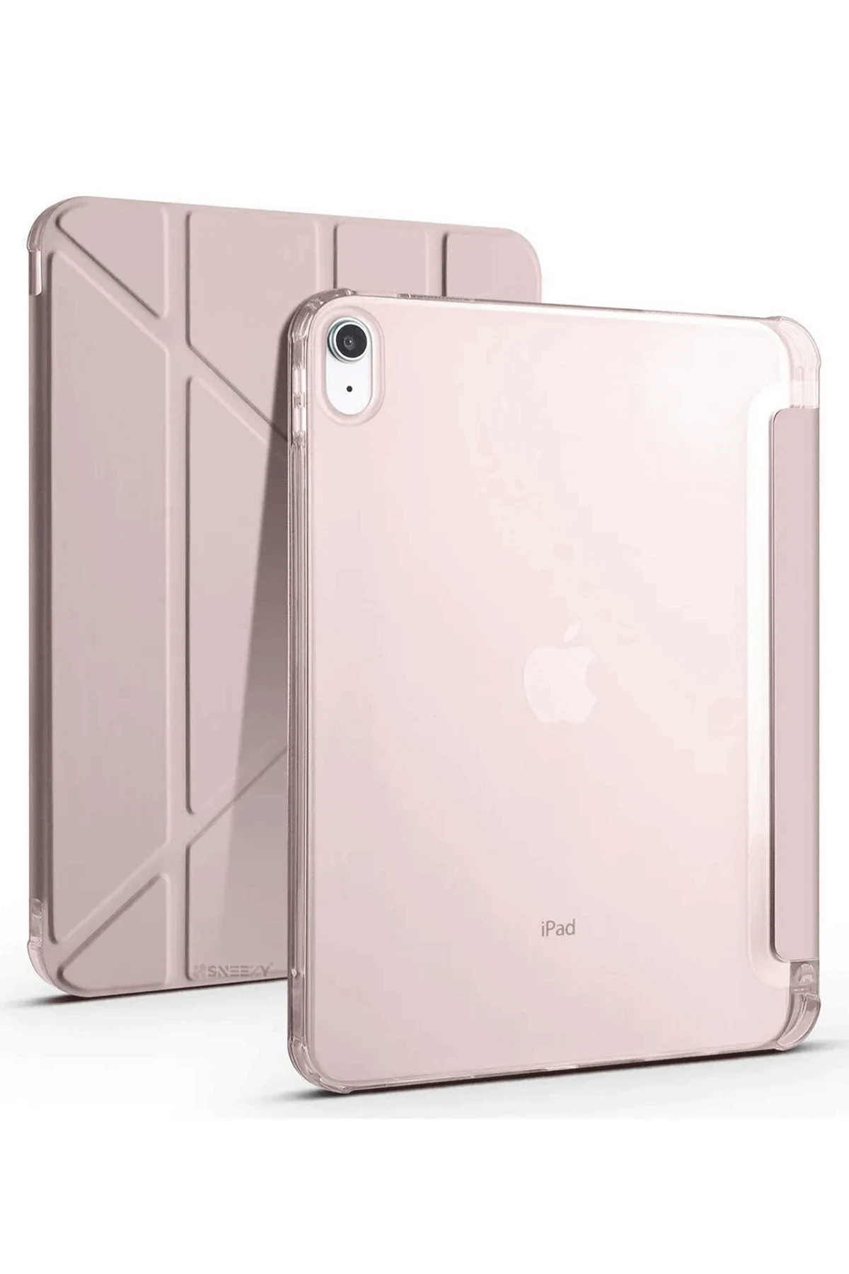 Newface iPad 2022 10.9 (10.nesil) Kılıf Kalemlikli Mars Tablet Kılıfı - Rose Gold