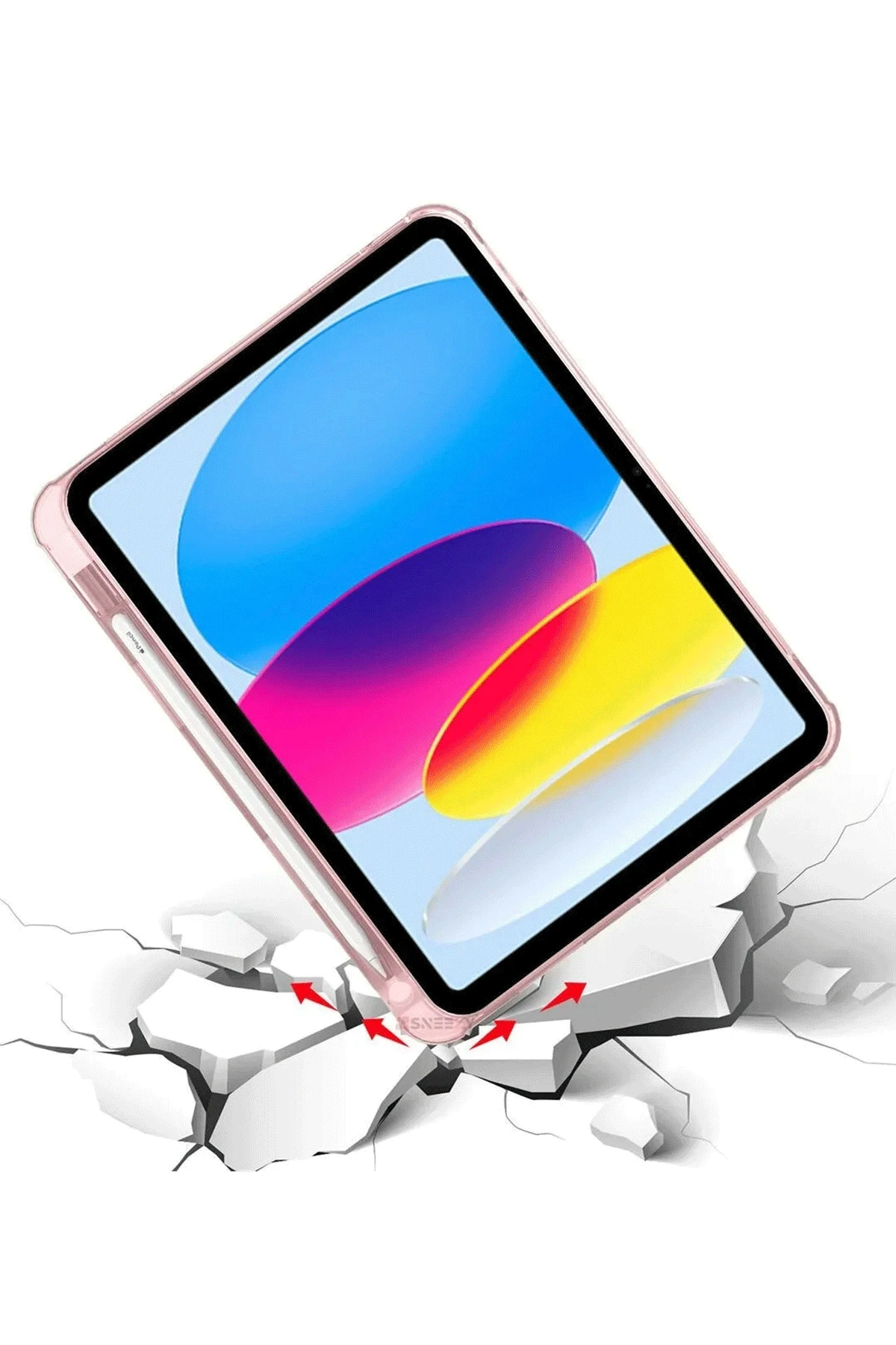 Newface iPad 2022 10.9 (10.nesil) Kılıf Kalemlikli Mars Tablet Kılıfı - Rose Gold