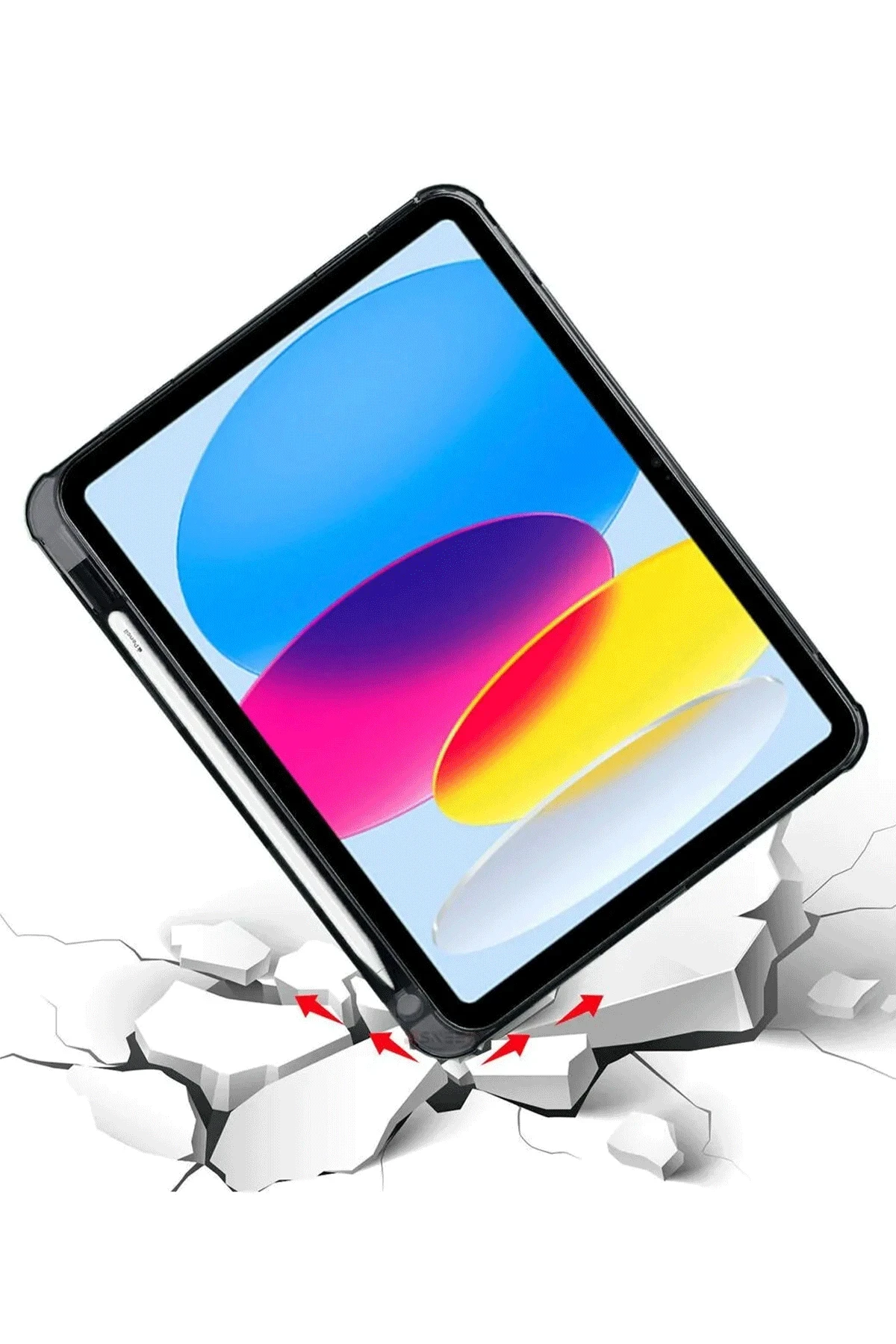 Newface iPad 2022 10.9 (10.nesil) Kılıf Kalemlikli Mars Tablet Kılıfı - Siyah