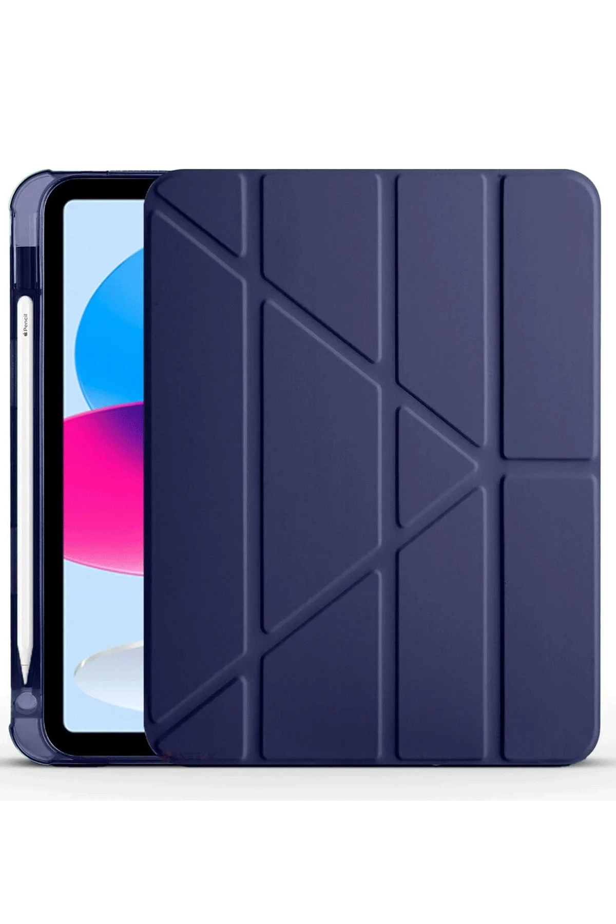 Newface iPad 2022 10.9 (10.nesil) Kılıf Kalemlikli Mars Tablet Kılıfı - Lacivert