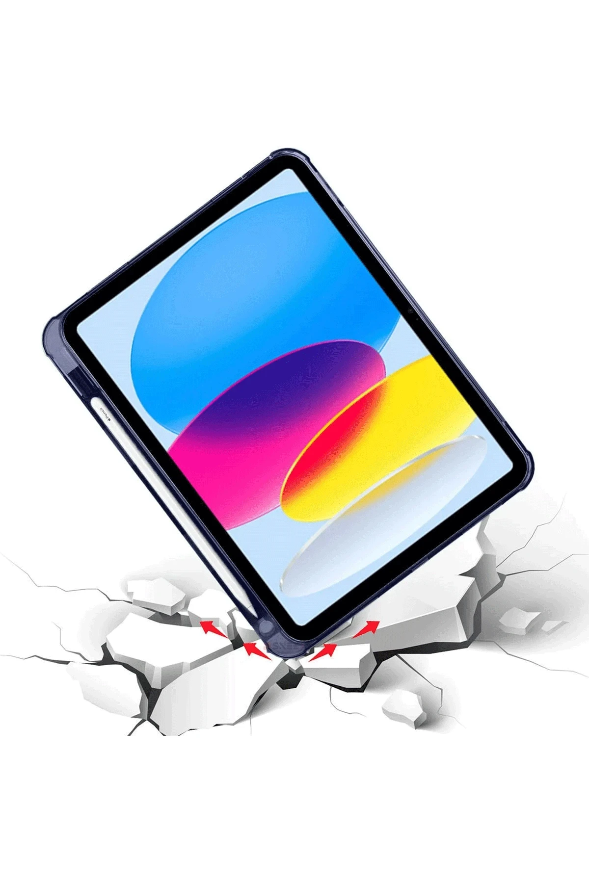 Newface iPad 2022 10.9 (10.nesil) Kılıf Kalemlikli Mars Tablet Kılıfı - Lacivert