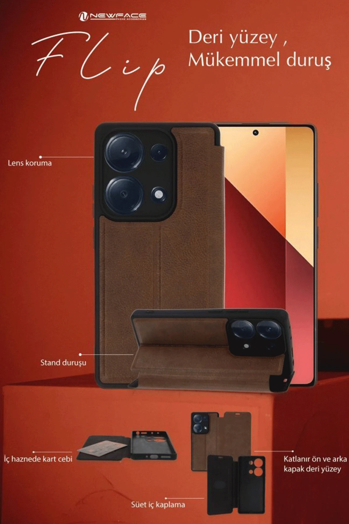 Newface Samsung Galaxy A26 Kılıf Flip Cover - Siyah — görsel 3