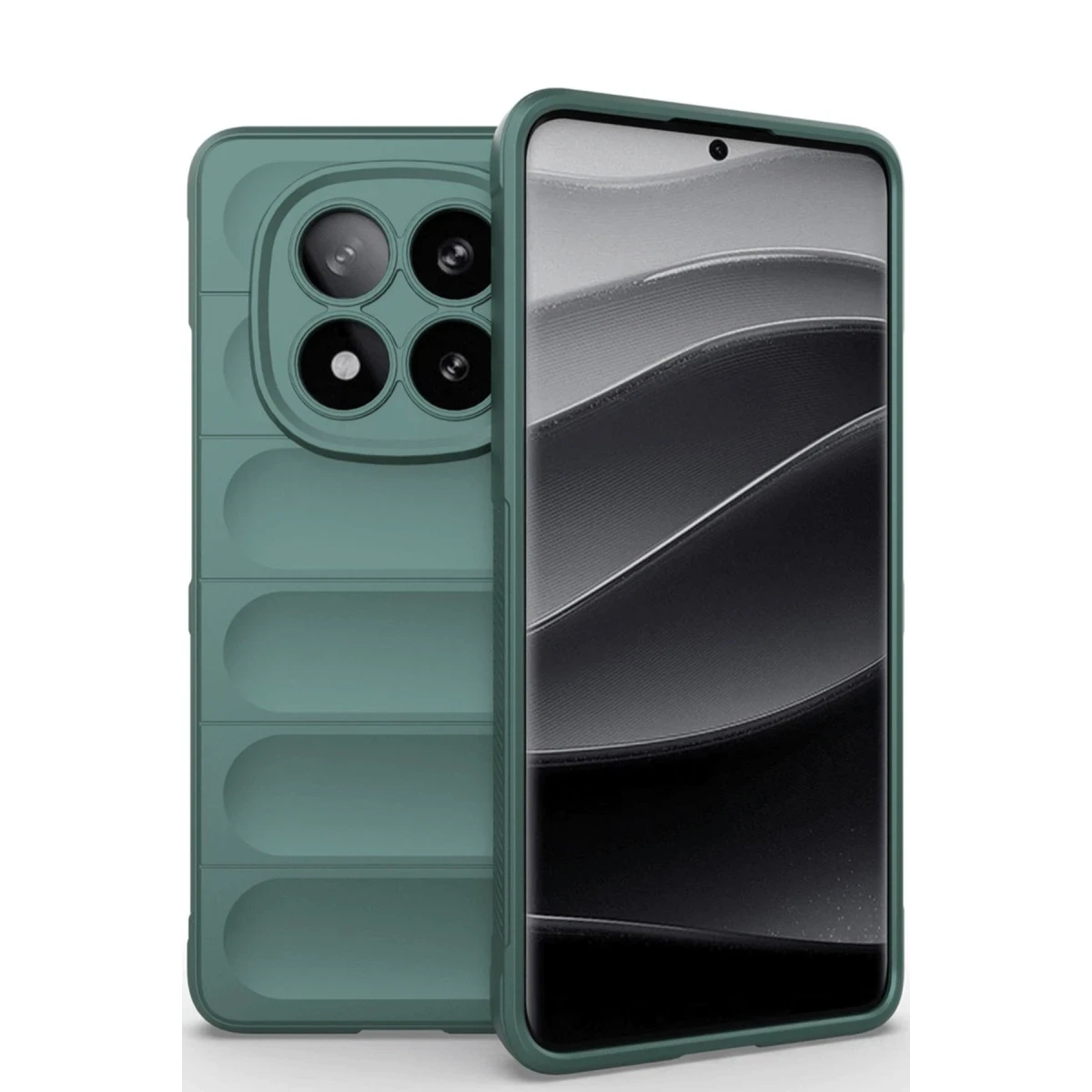 Newface Xiaomi Redmi Note 14 Pro 5G Kılıf Optimum Silikon - Koyu Yeşil