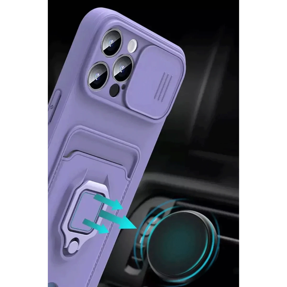 Newface Xiaomi Redmi Note 13 Pro Plus Kılıf Zuma Kartvizitli Yüzüklü Silikon - Siyah — görsel 8