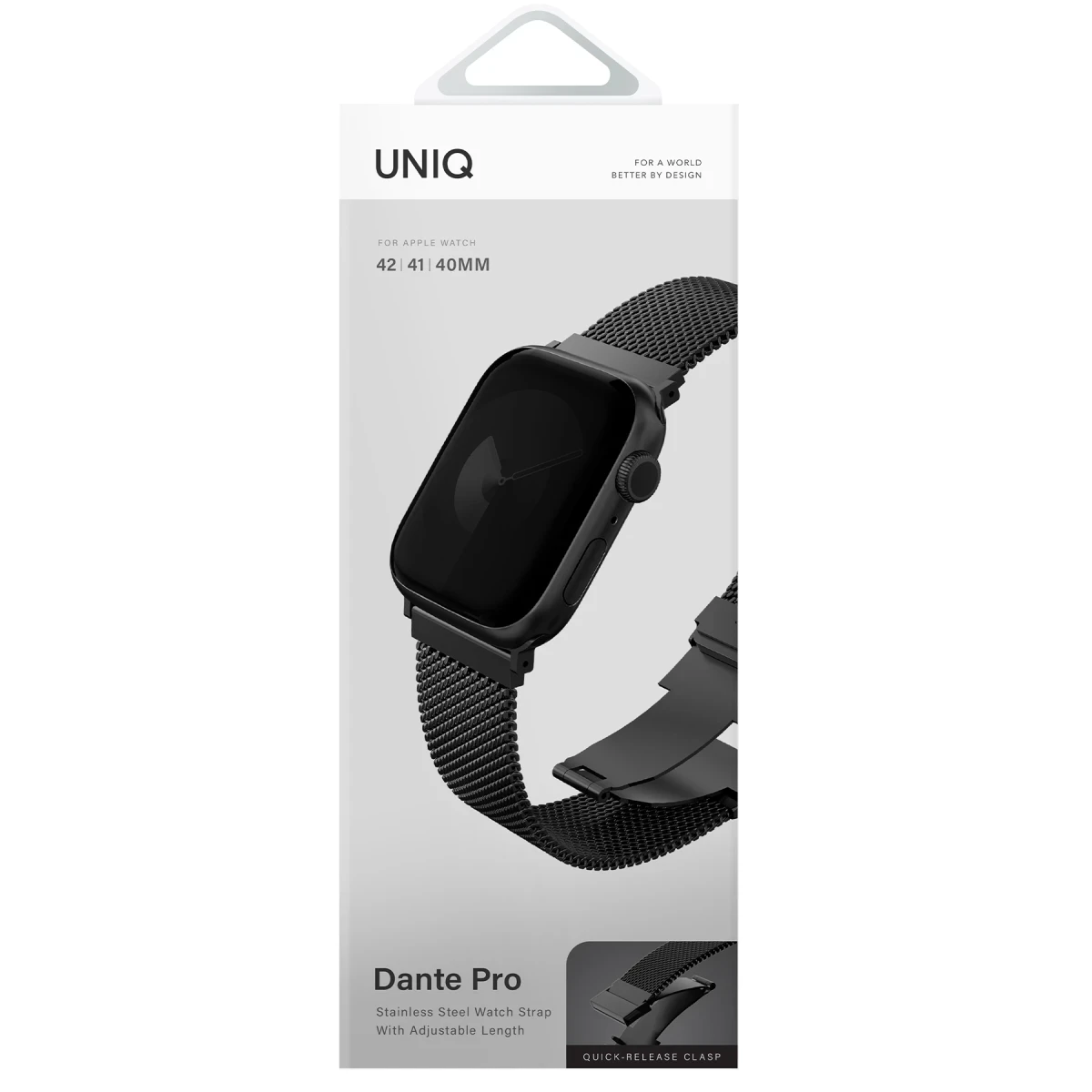 Uniq Apple Watch Ultra 49mm Dante Pro Çelik Örgü Kordon - Siyah