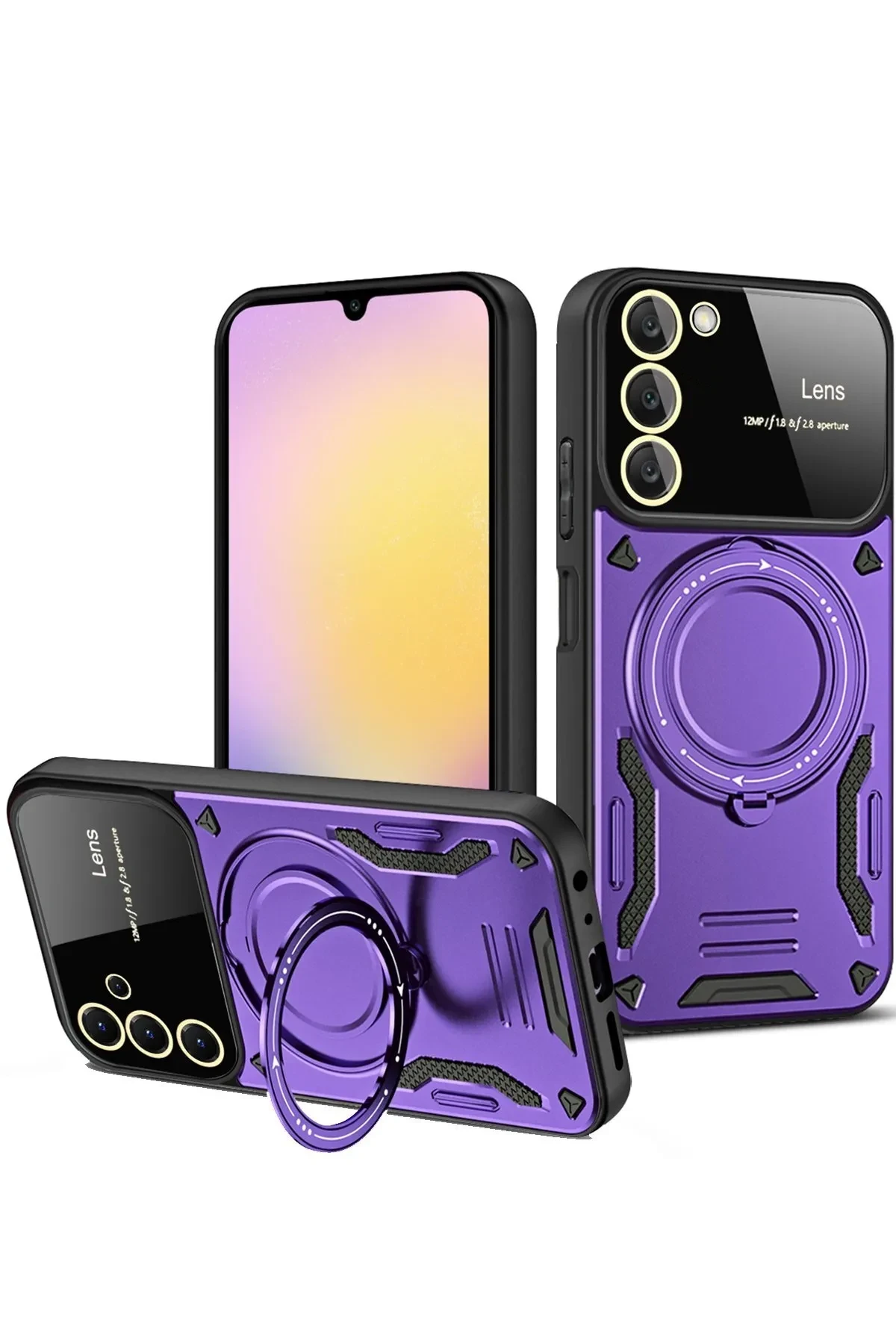 Newface Samsung Galaxy S20 FE Kılıf Joy Lens Standlı Kapak - Mor