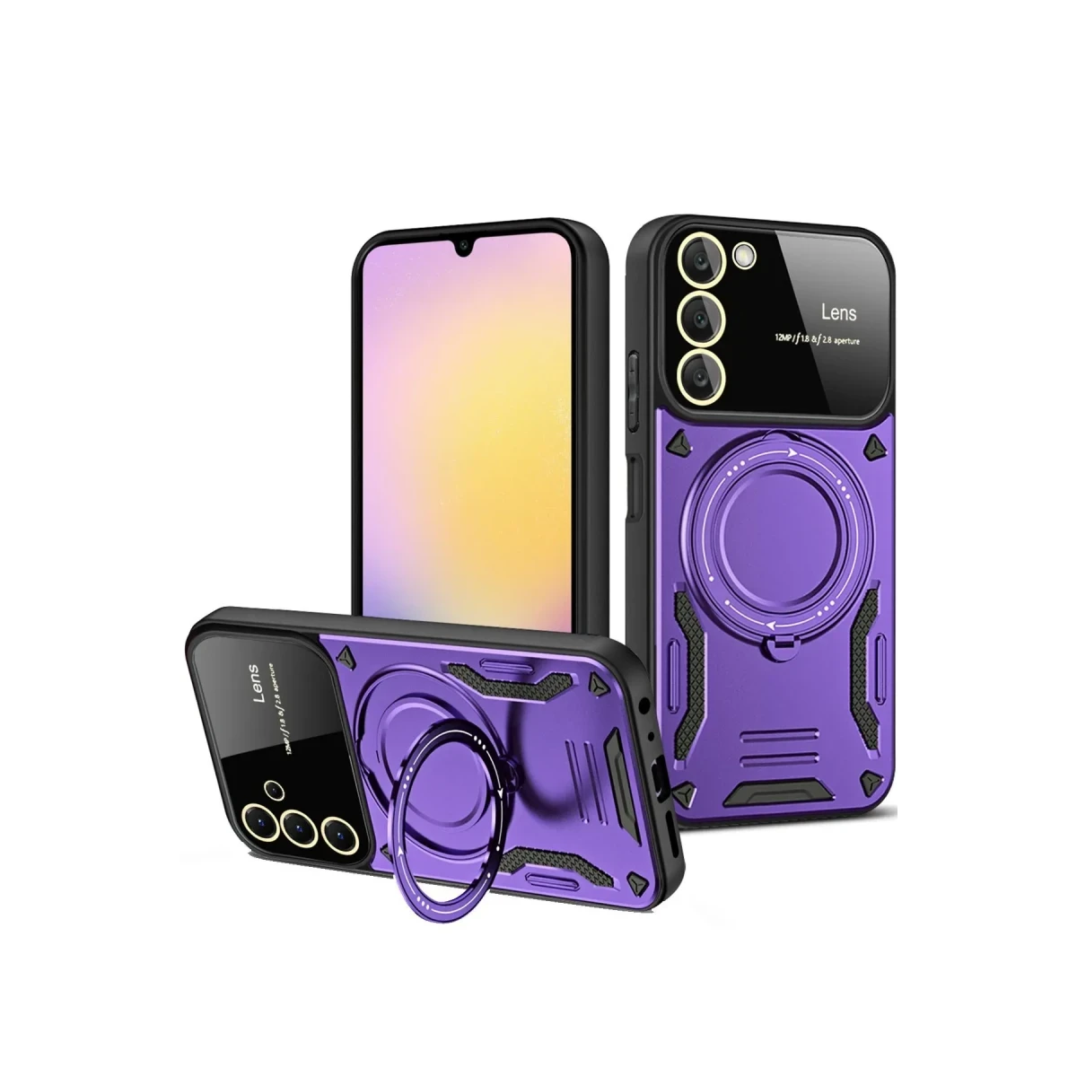 Newface Samsung Galaxy S20 FE Kılıf Joy Lens Standlı Kapak - Mor — görsel 2