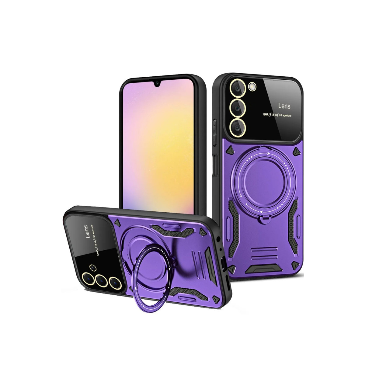 Newface Samsung Galaxy S20 FE Kılıf Joy Lens Standlı Kapak - Mor — görsel 3