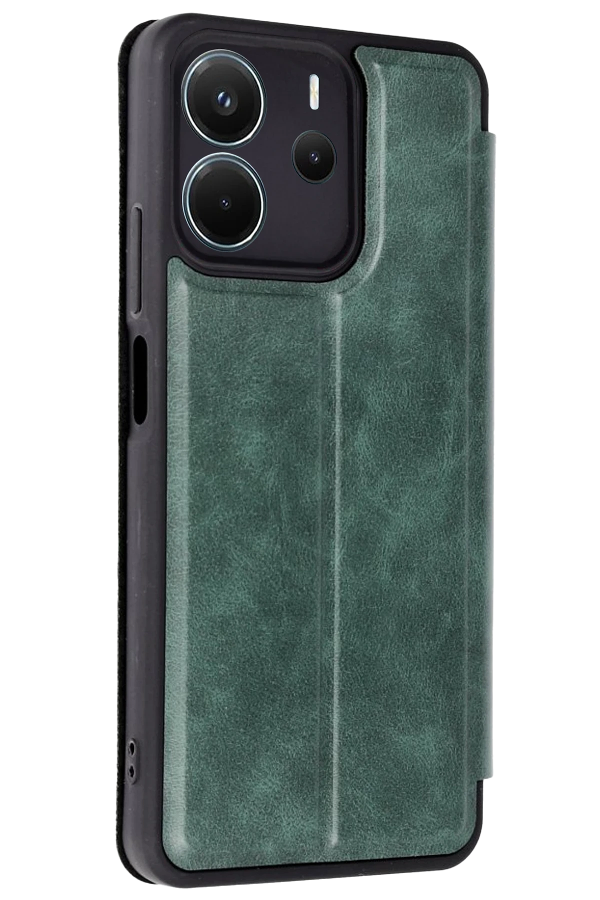 Newface Xiaomi Redmi Note 14 4G Kılıf Flip Cover - Koyu Yeşil