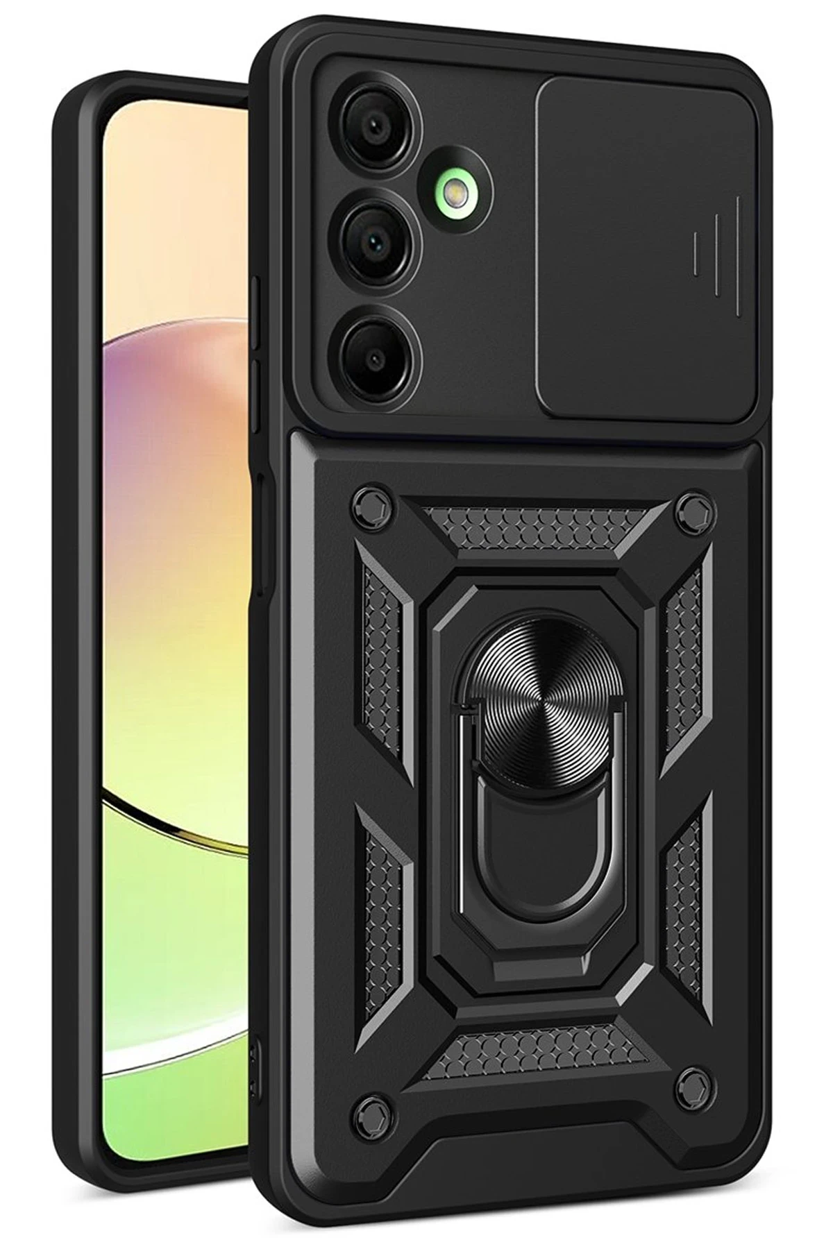 Newface Samsung Galaxy A26 Kılıf Pars Lens Yüzüklü Silikon - Siyah