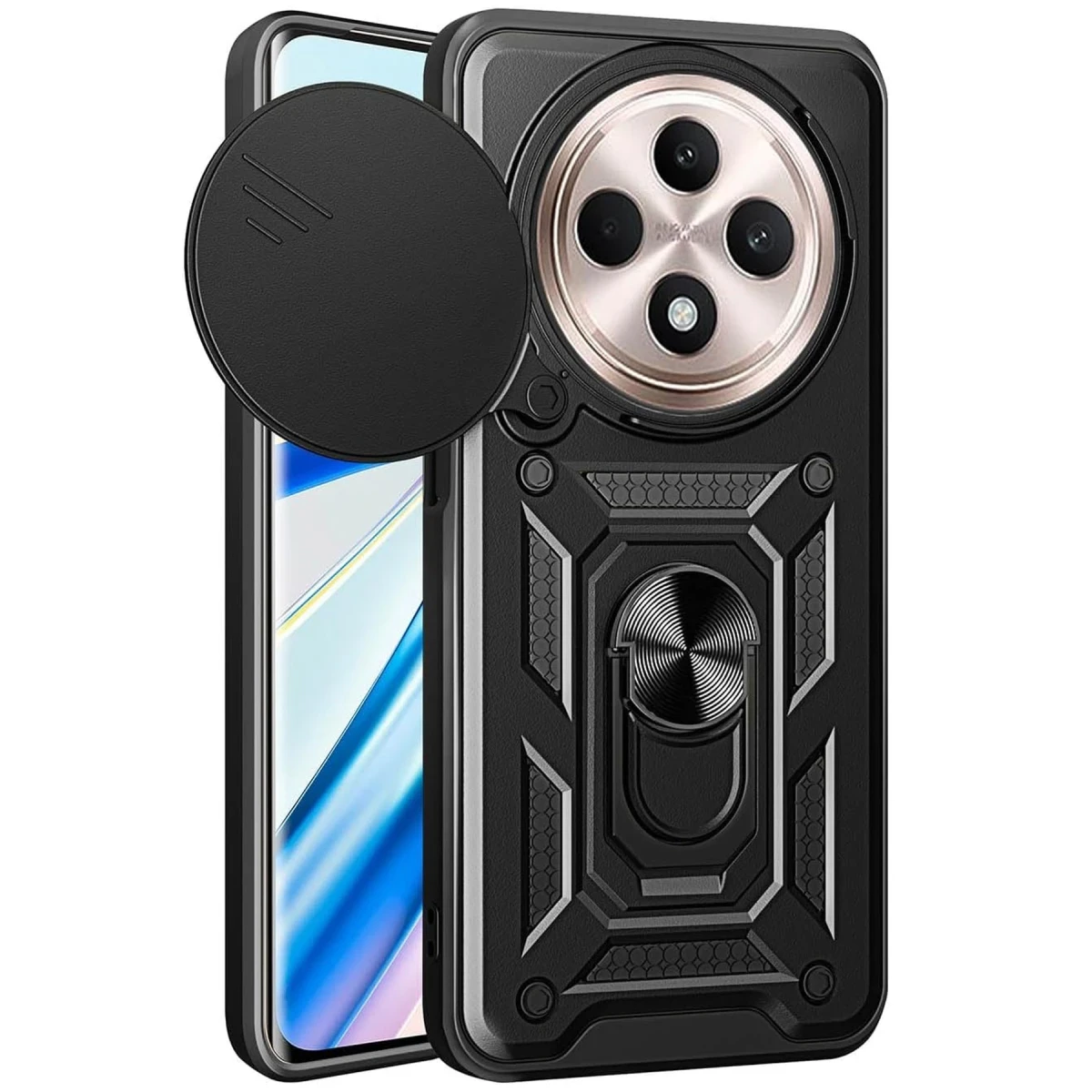Newface Xiaomi Redmi 14C Kılıf Pars Lens Yüzüklü Silikon - Siyah — görsel 5