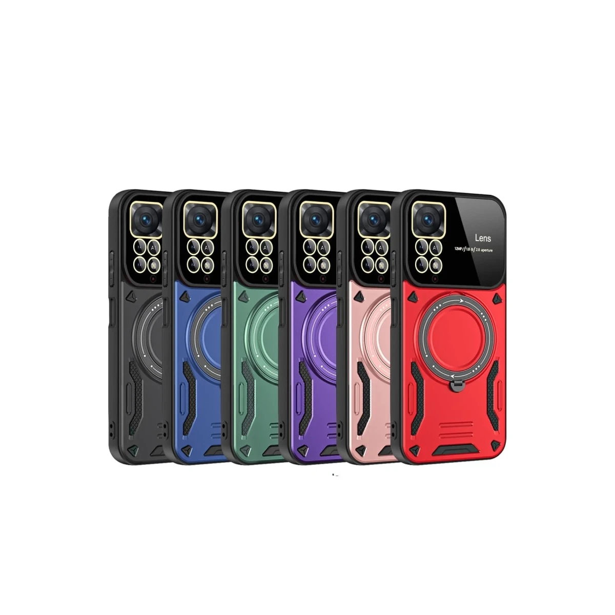 Newface Xiaomi Redmi Note 11 Pro Kılıf Joy Lens Standlı Kapak - Siyah — görsel 5