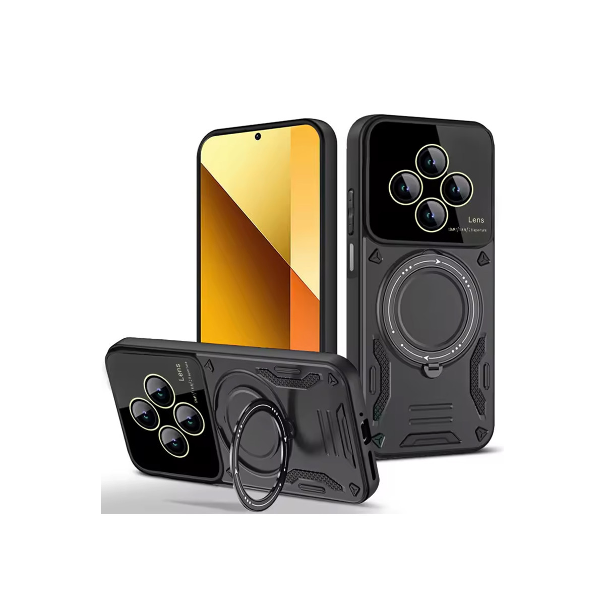 Newface Xiaomi Redmi 14C Kılıf Joy Lens Standlı Kapak - Siyah — görsel 3
