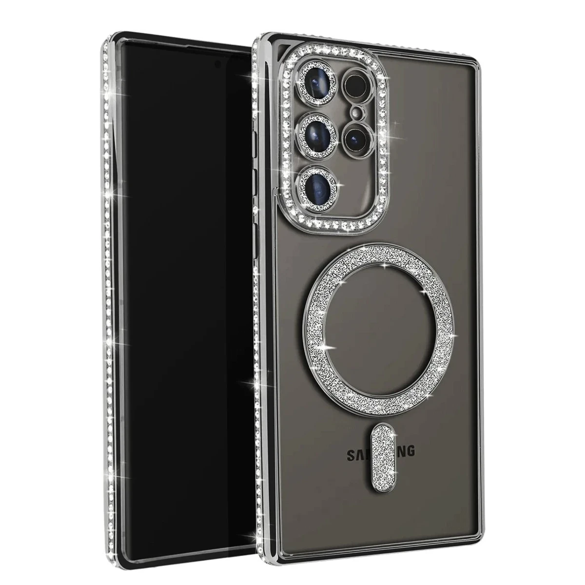 Newface Samsung Galaxy S25 Ultra Kılıf Joke Simli Magneticsafe Kılıf - Siyah — görsel 4