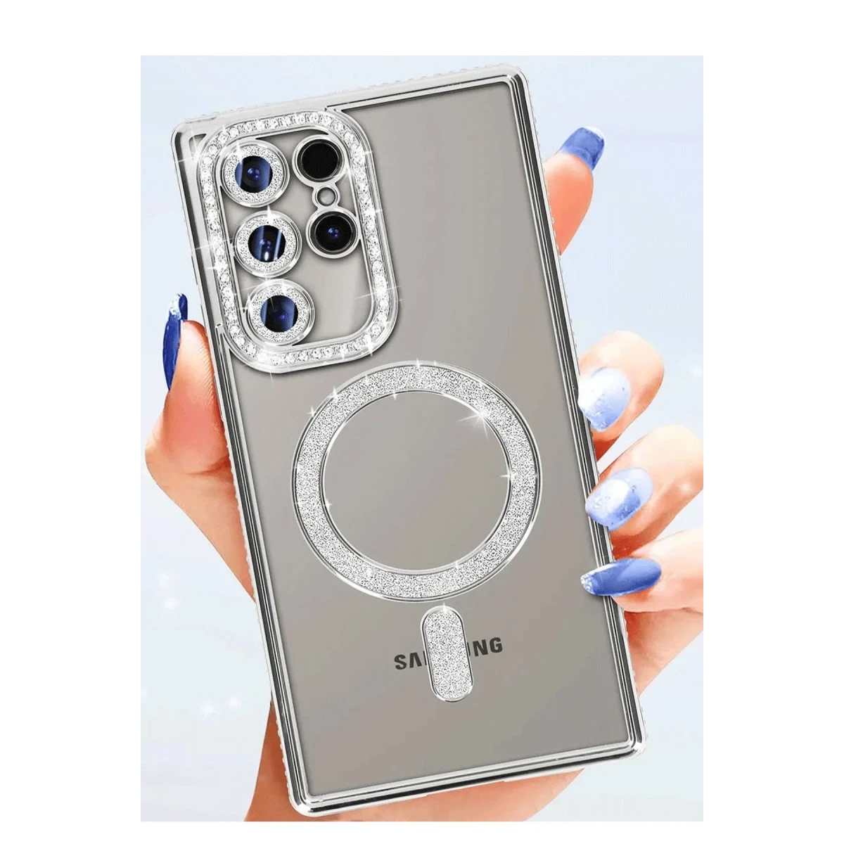 Newface Samsung Galaxy S25 Ultra Kılıf Joke Simli Magneticsafe Kılıf - Siyah — görsel 6
