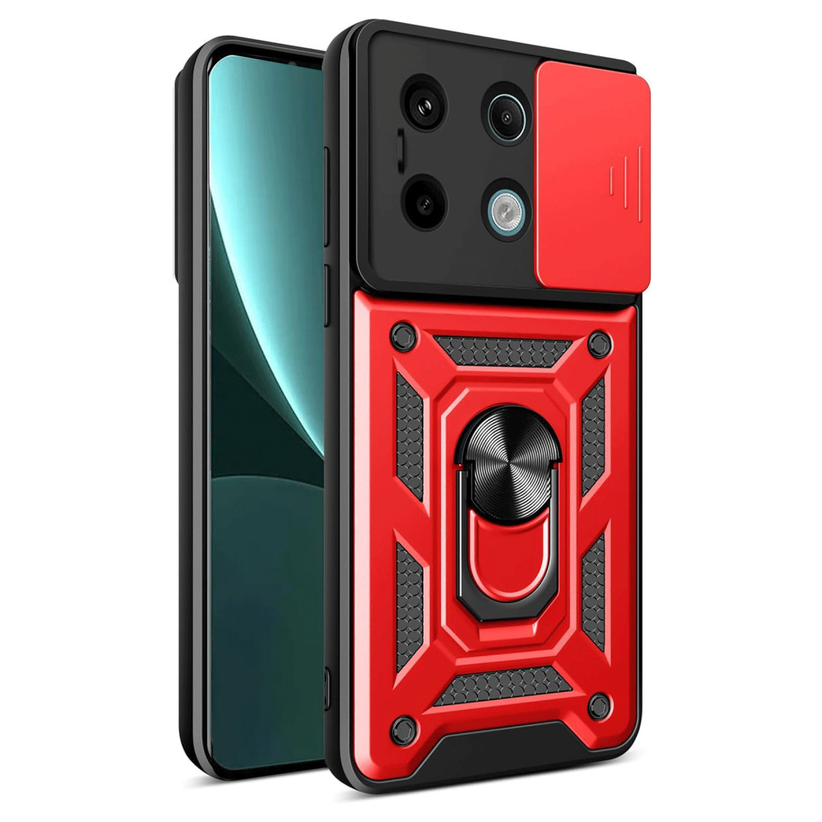 Newface Xiaomi Redmi Note 13 Pro 4G Pars Lens Yüzüklü Silikon - Kırmızı — görsel 7