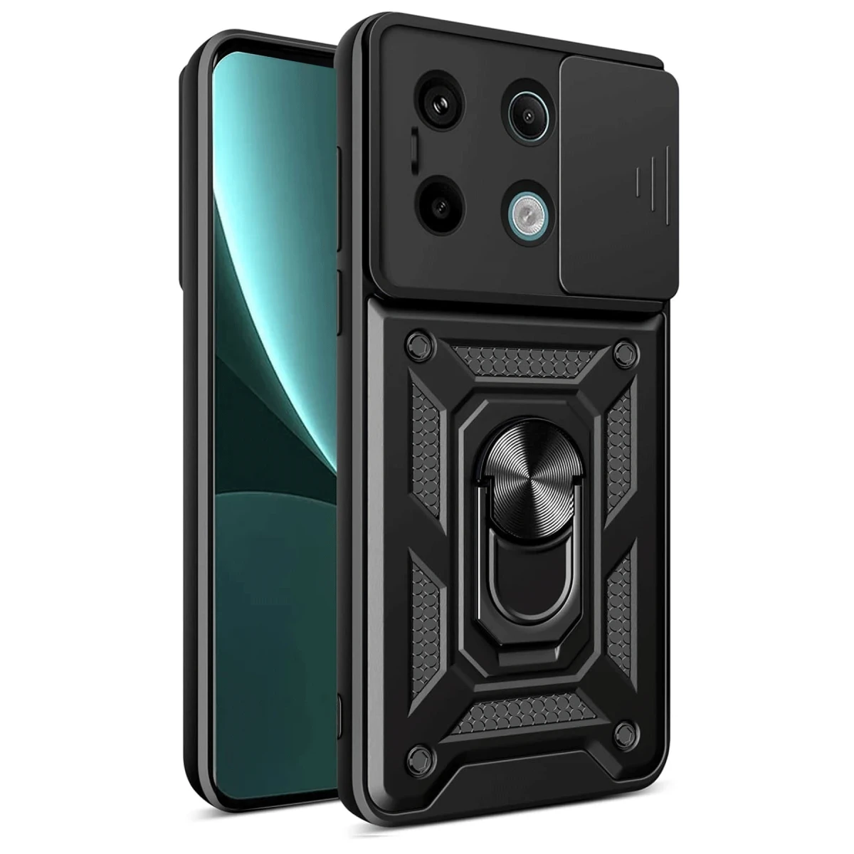 Newface Xiaomi Redmi Note 13 Pro 4G Pars Lens Yüzüklü Silikon - Siyah
