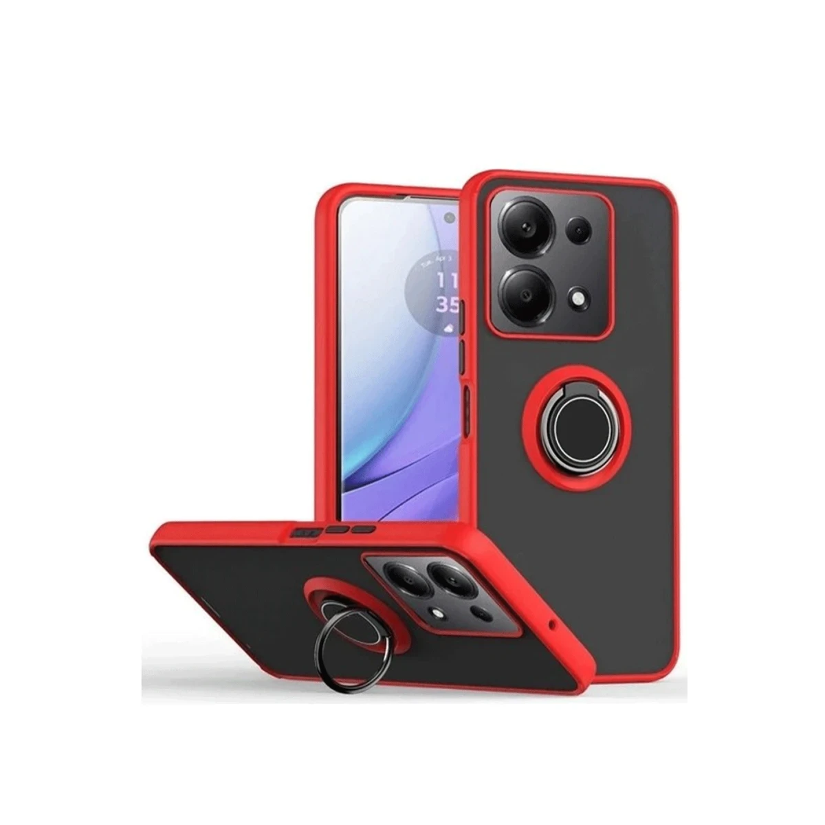 Newface Xiaomi Redmi Note 13 Pro 4G Montreal Yüzüklü Silikon Kapak - Kırmızı — görsel 2